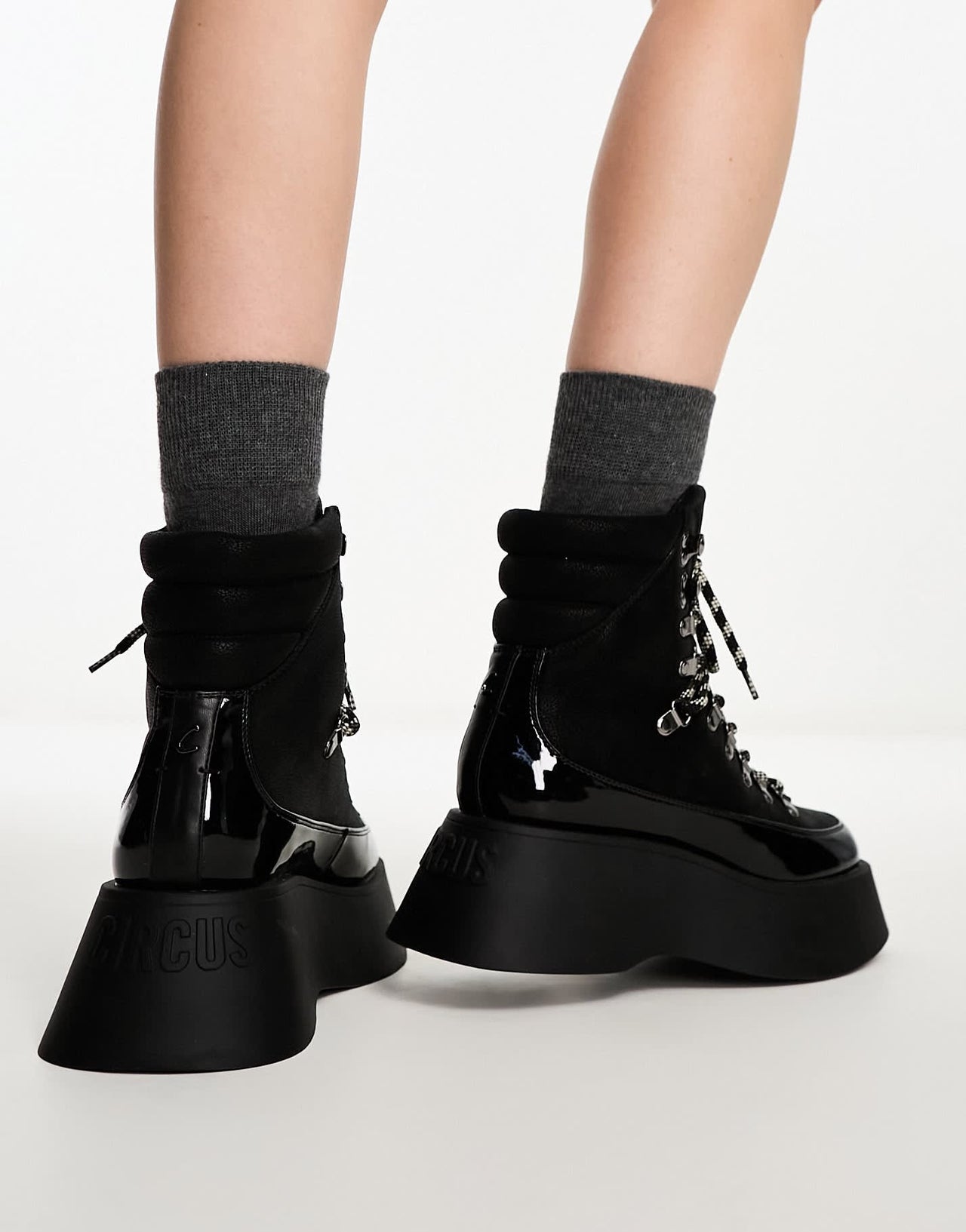 Circus NY Gail flatform chunky lace up low ankle boot in black - ASOS Sample Sale EU Store