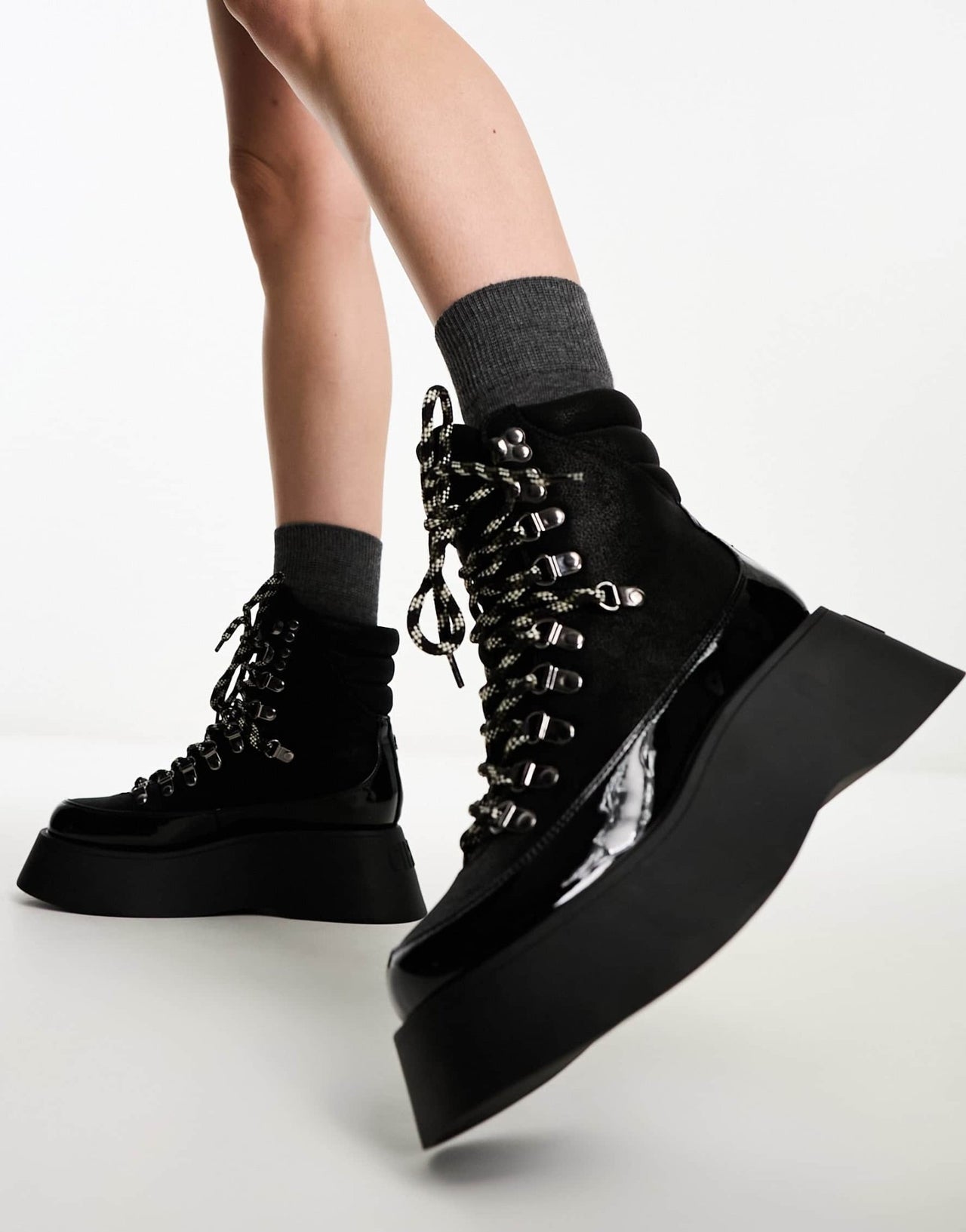Circus NY Gail flatform chunky lace up low ankle boot in black - ASOS Sample Sale EU Store