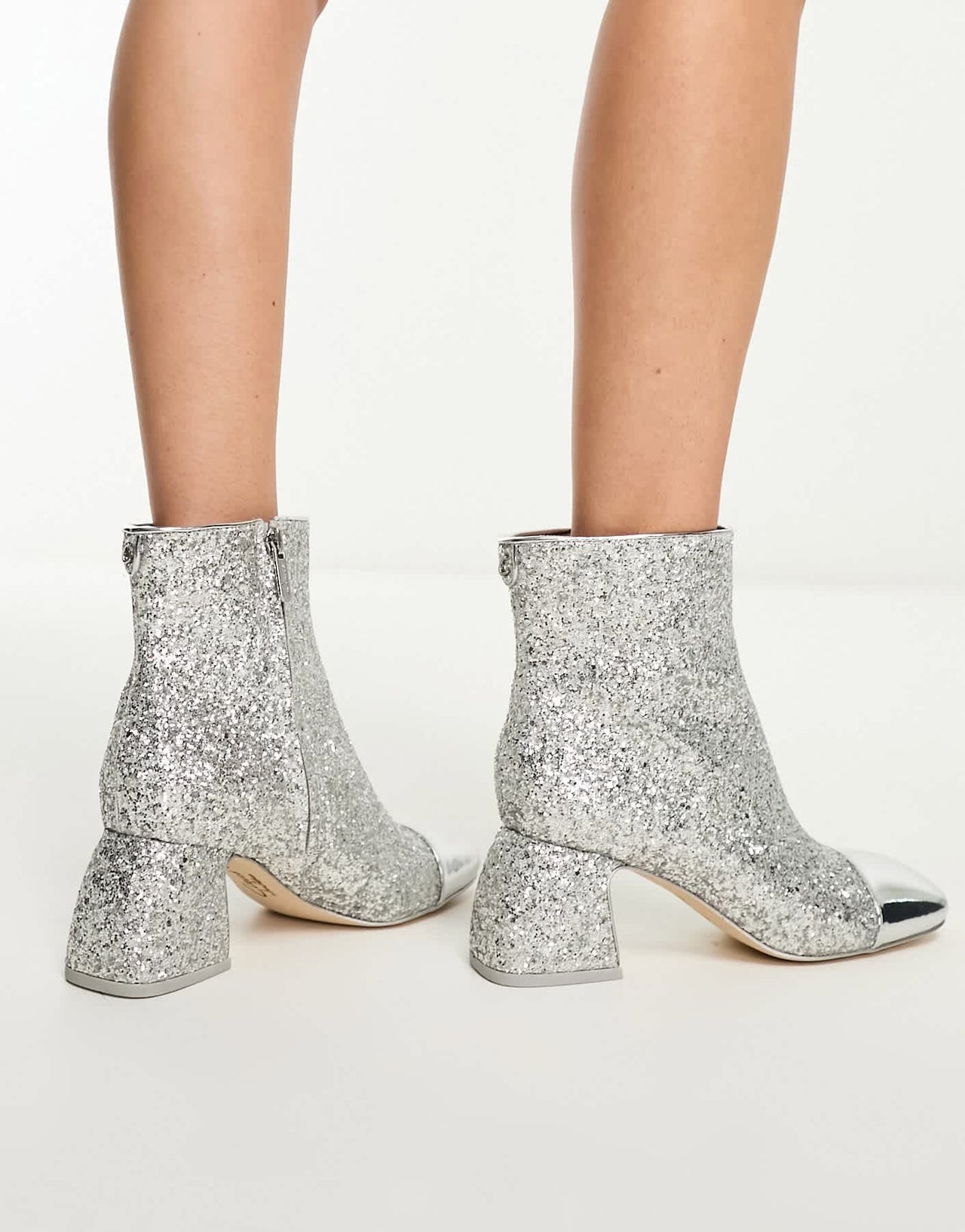 Circus NY Osten mid ankle boots in silver glitter - ASOS Sample Sale EU Store