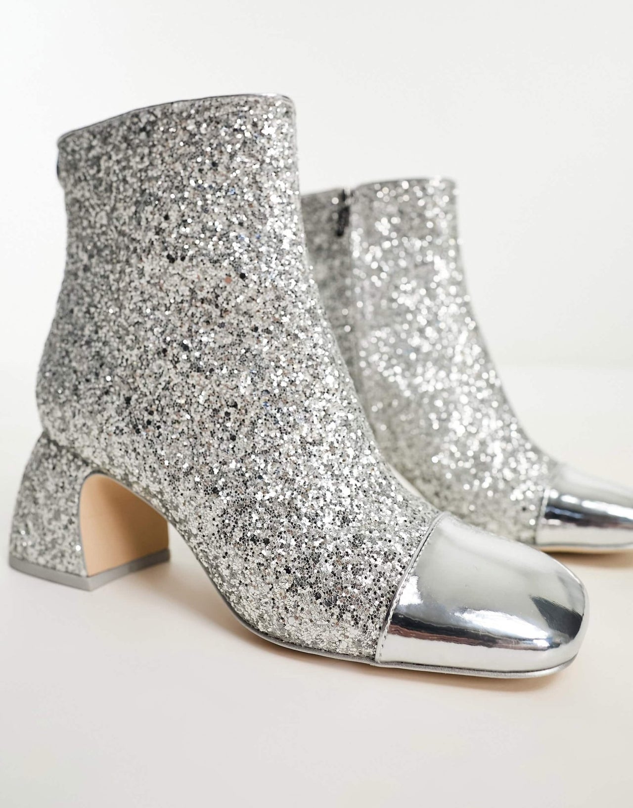 Circus NY Osten mid ankle boots in silver glitter - ASOS Sample Sale EU Store