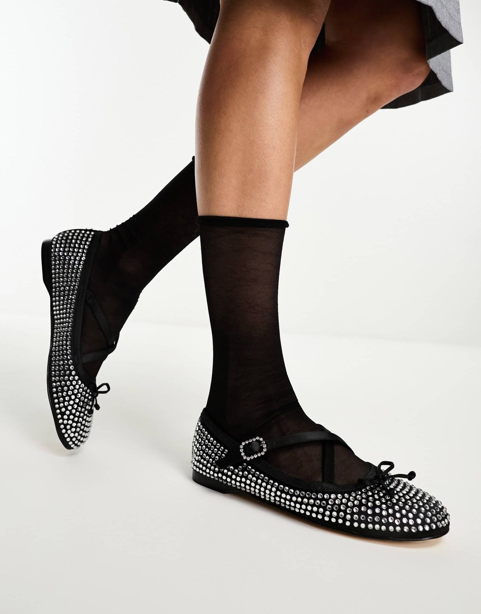 Circus NY Zuri Jewel ballet flat shoe in black diamante - ASOS Sample Sale EU Store