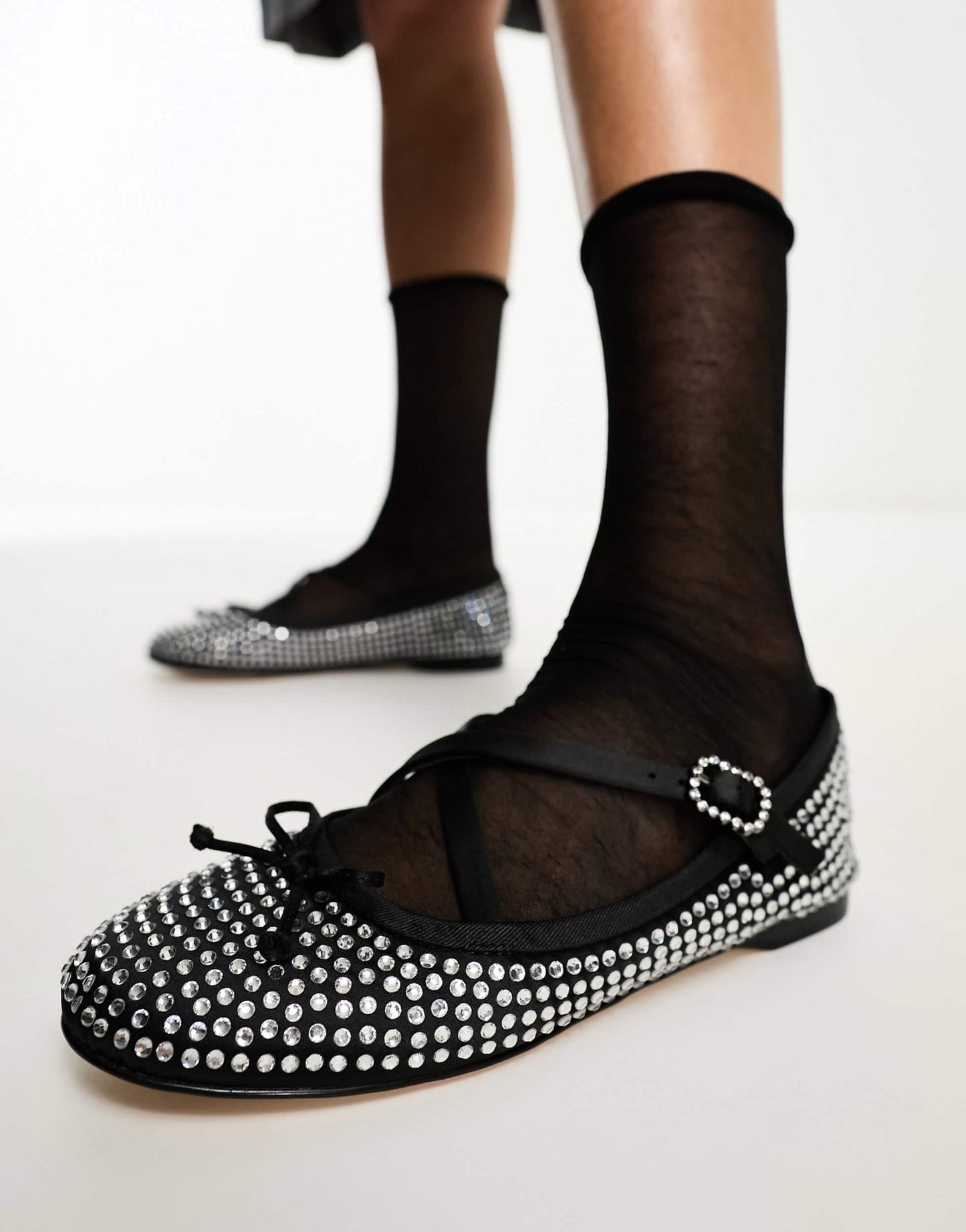 Circus NY Zuri Jewel ballet flat shoe in black diamante - ASOS Sample Sale EU Store
