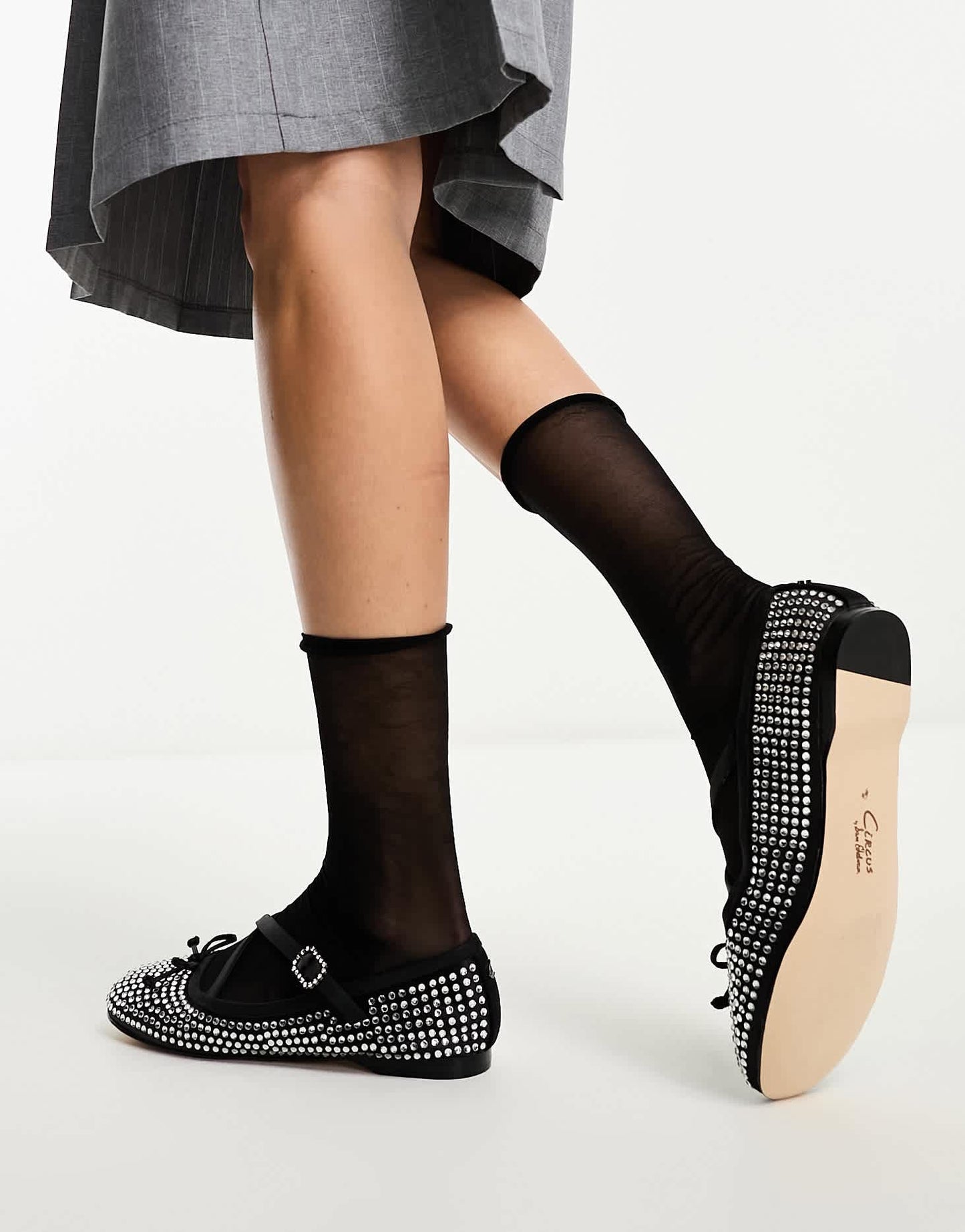 Circus NY Zuri Jewel ballet flat shoe in black diamante - ASOS Sample Sale EU Store