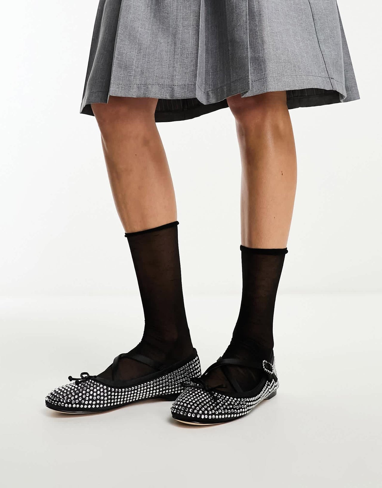 Circus NY Zuri Jewel ballet flat shoe in black diamante - ASOS Sample Sale EU Store