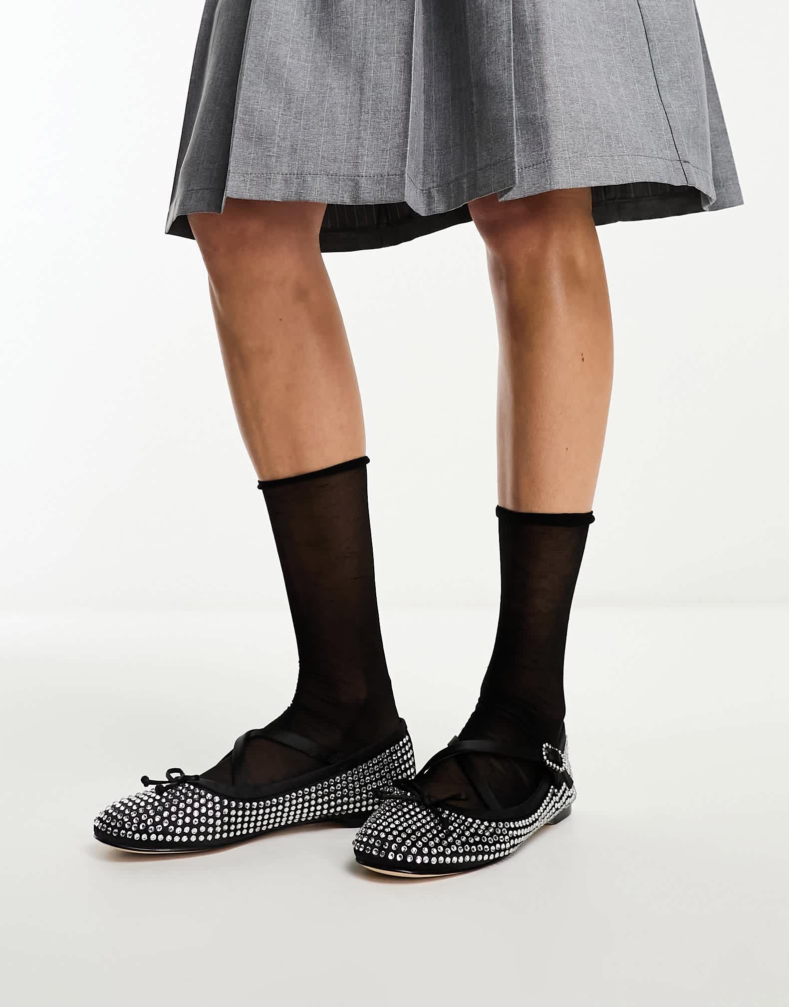 Circus NY Zuri Jewel ballet flat shoe in black diamante - ASOS Sample Sale EU Store