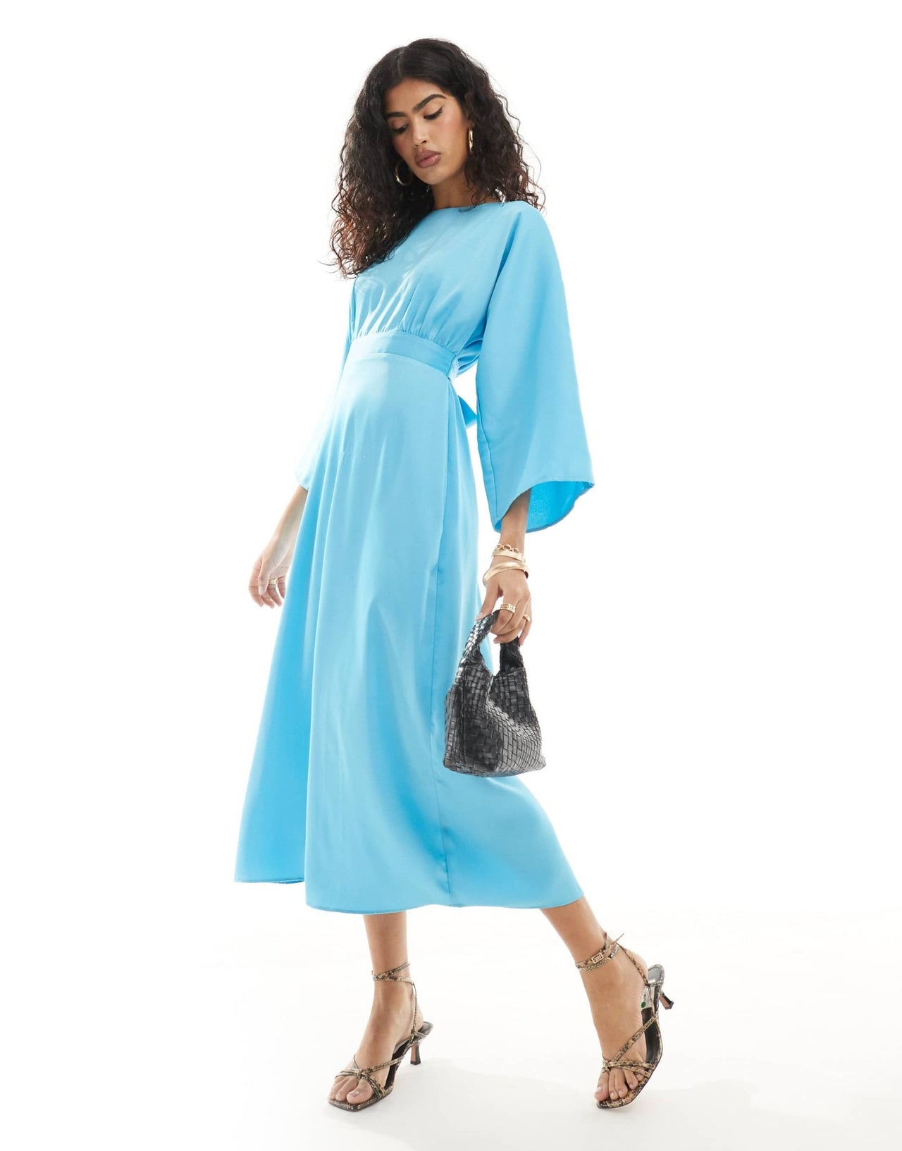 Closet London A - line kimono midi dress in aqua - ASOS Sample Sale EU Store