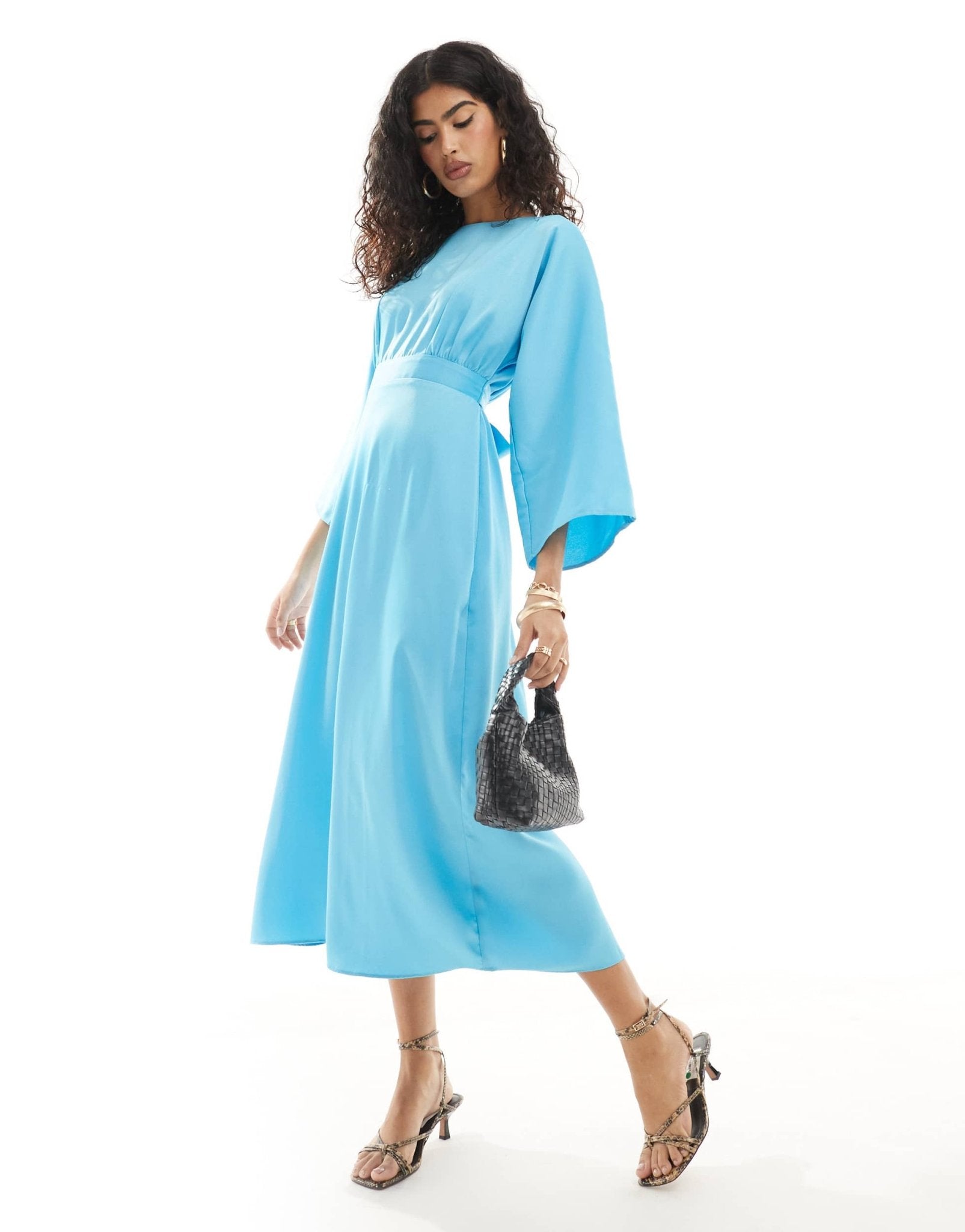 Closet London A - line kimono midi dress in aqua - ASOS Sample Sale EU Store