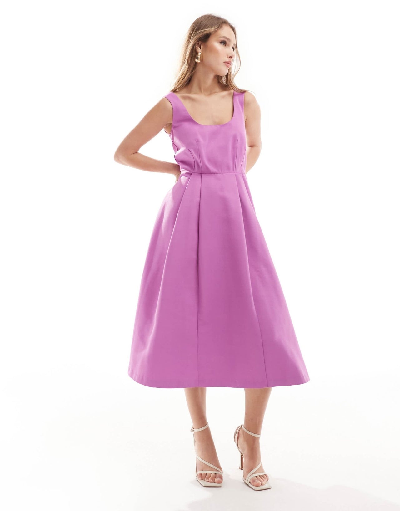 Closet London full skirt midi dress in violet - ASOS Sample Sale EU Store