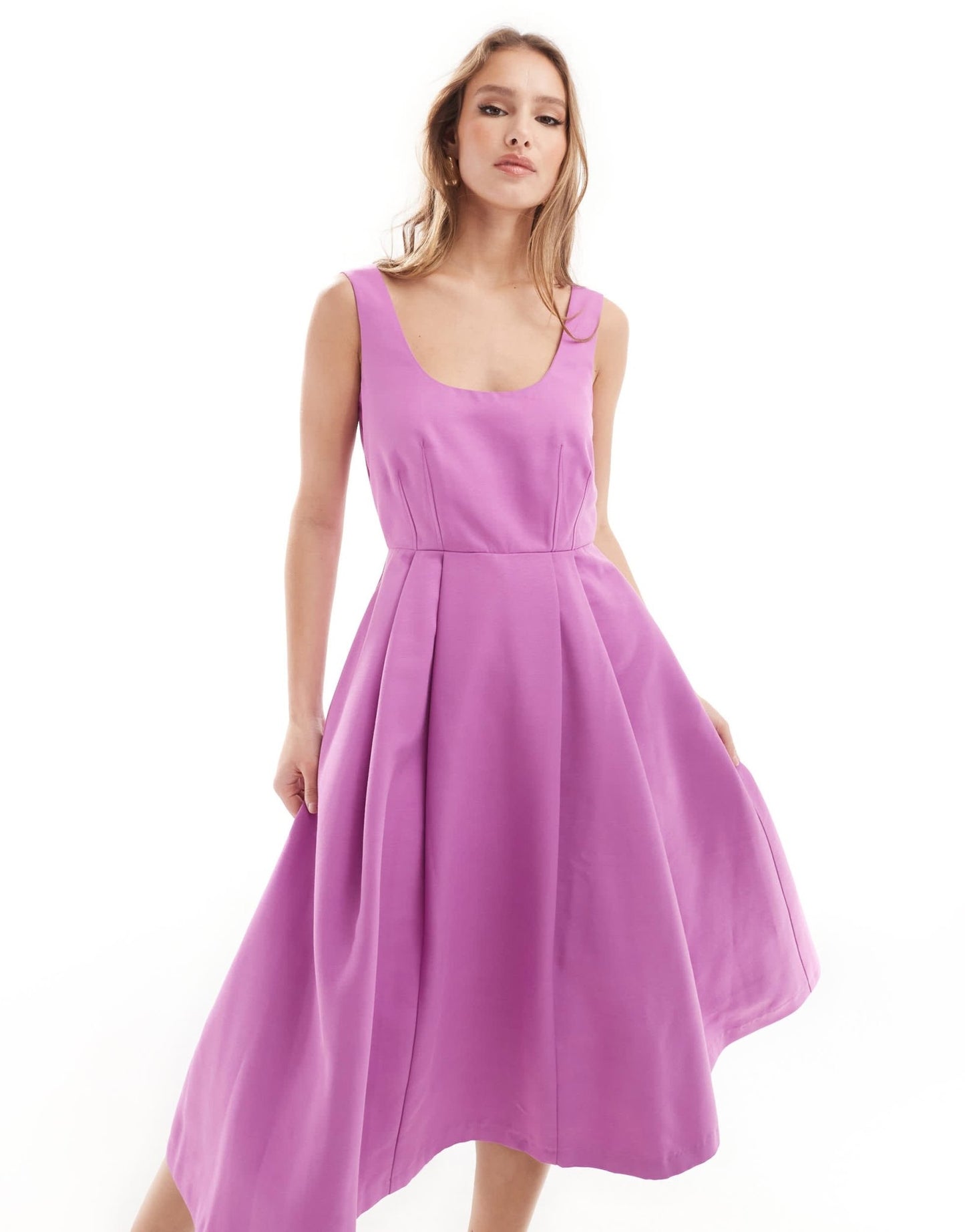 Closet London full skirt midi dress in violet - ASOS Sample Sale EU Store