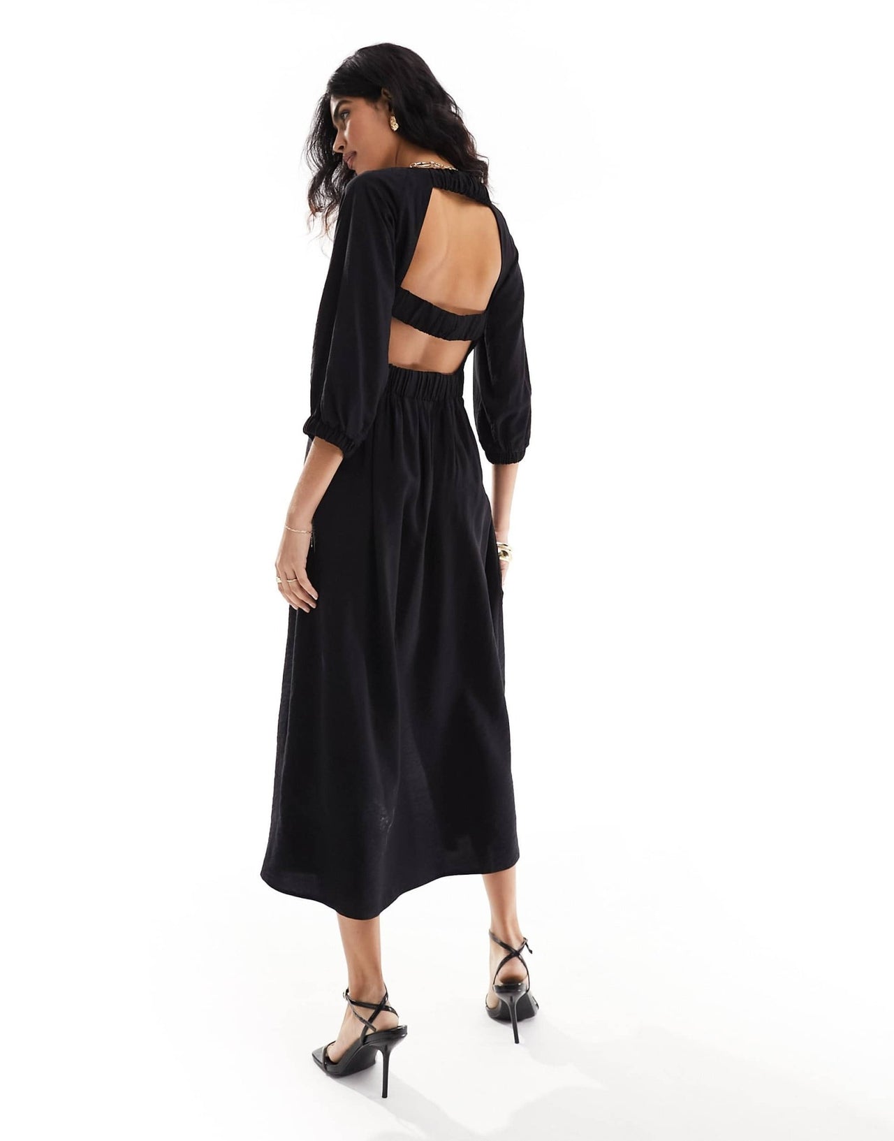 Closet London open back midi dress in black - ASOS Sample Sale EU Store