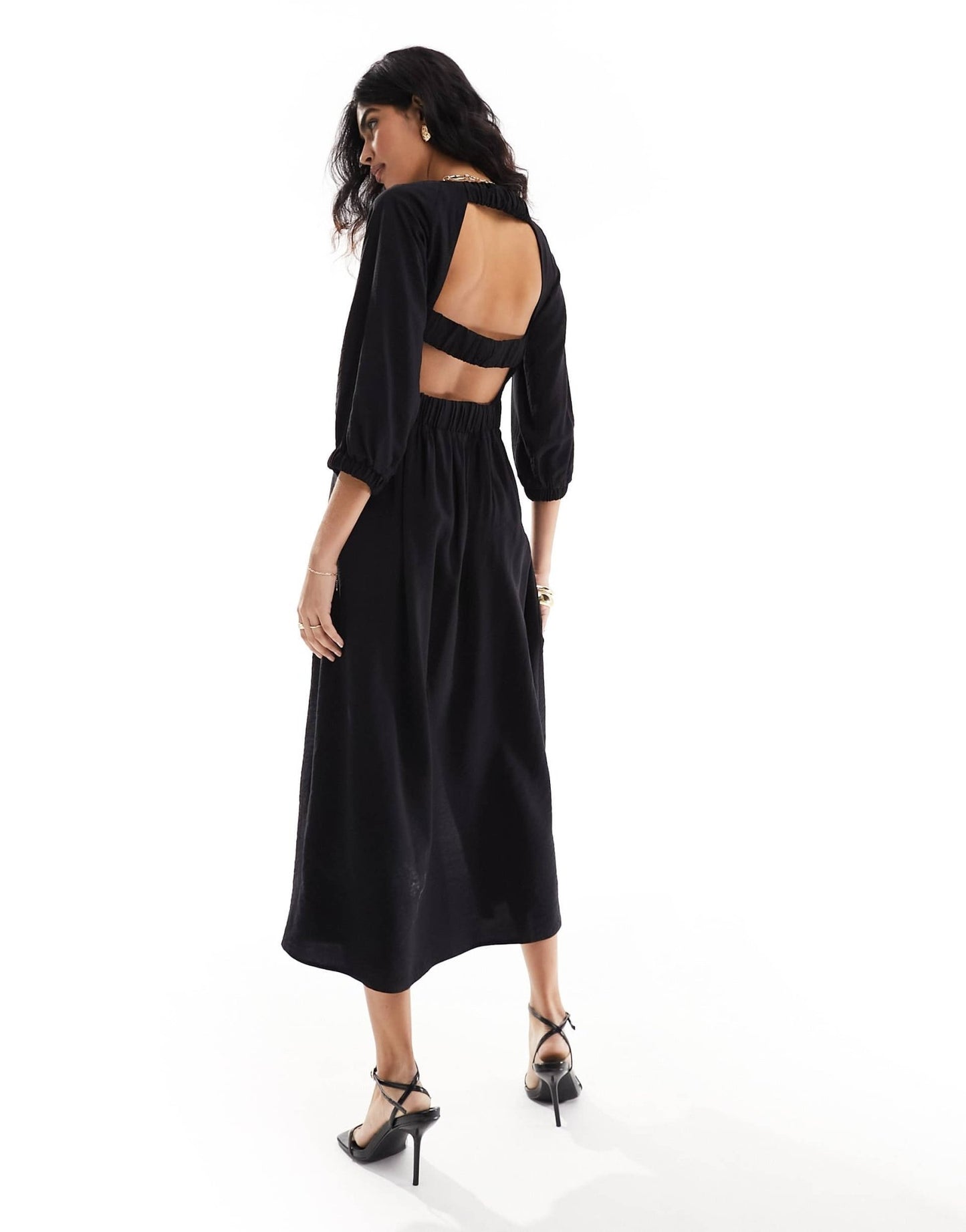 Closet London open back midi dress in black - ASOS Sample Sale EU Store