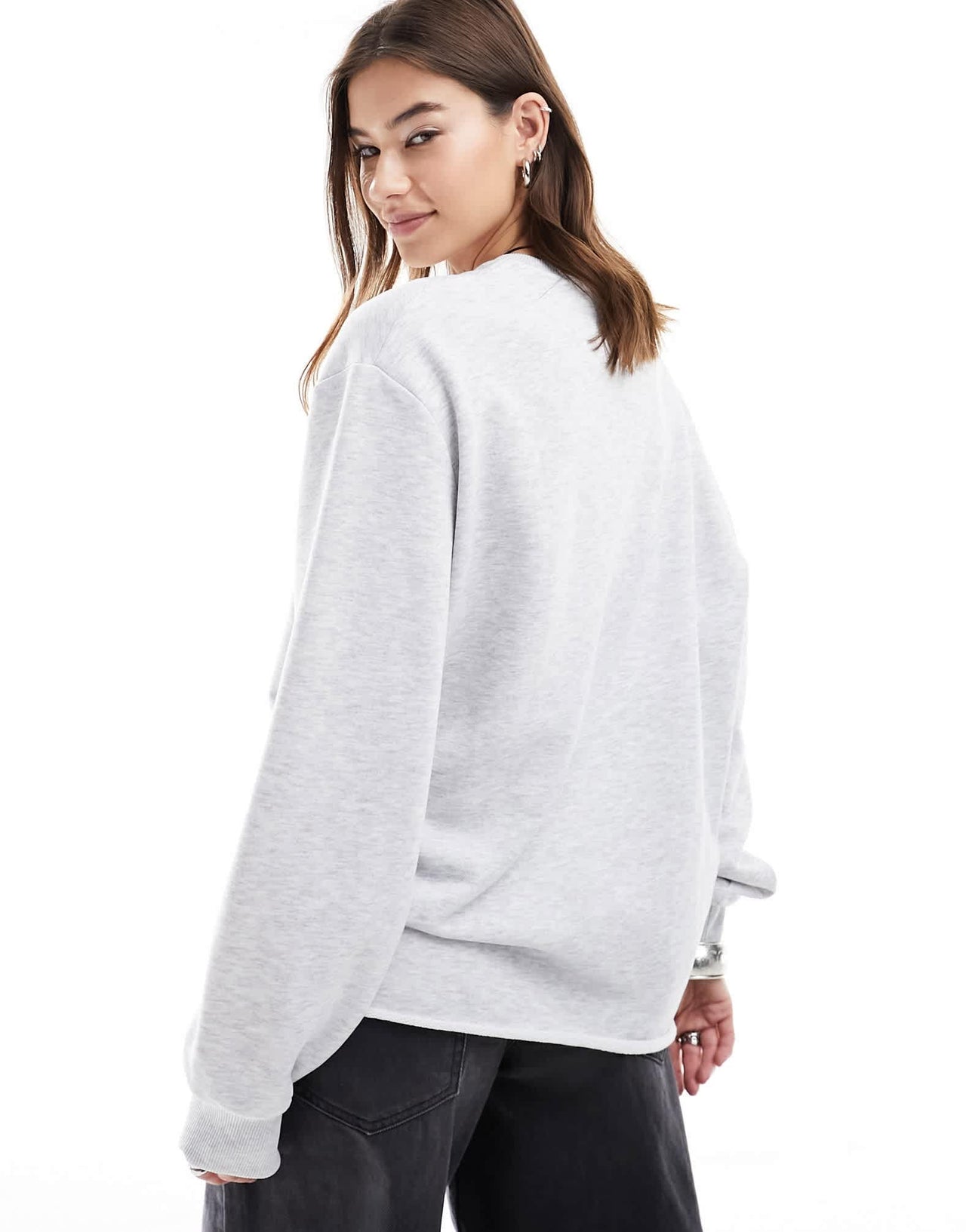 COLLUSION applique oversized sweatshirt in grey marl - ASOS Sample Sale EU Store