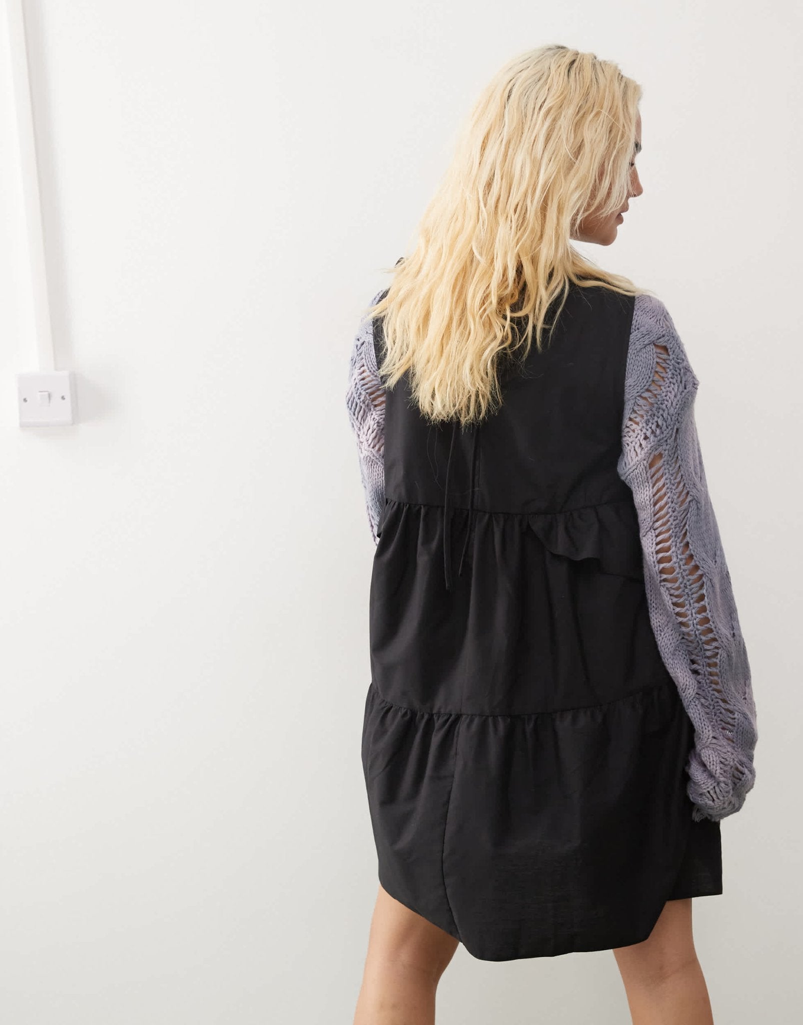 COLLUSION asymmetric poplin smock dress in black - ASOS Sample Sale EU Store