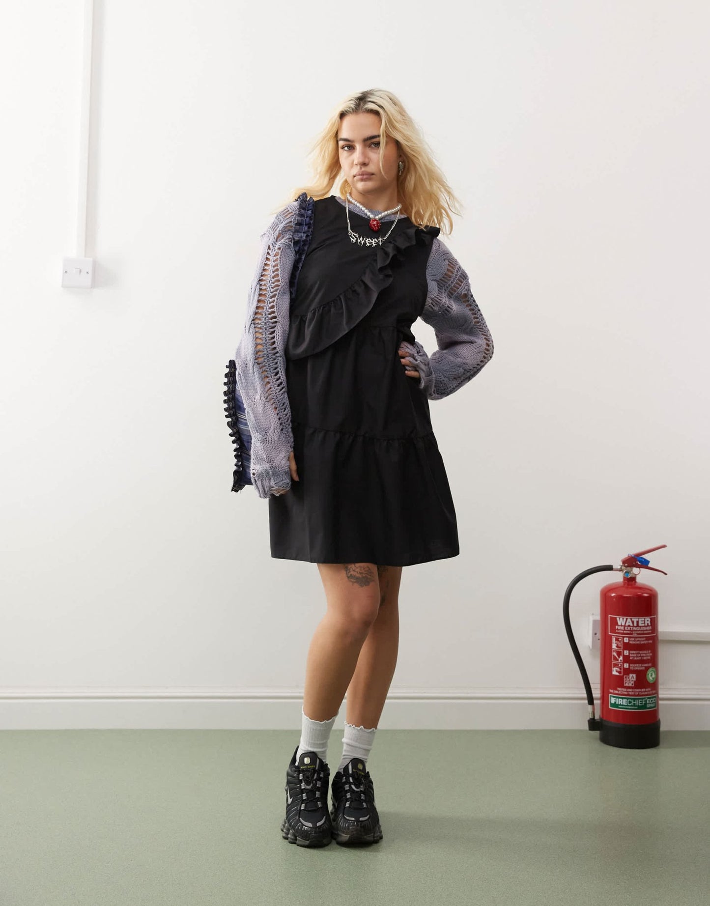 COLLUSION asymmetric poplin smock dress in black - ASOS Sample Sale EU Store