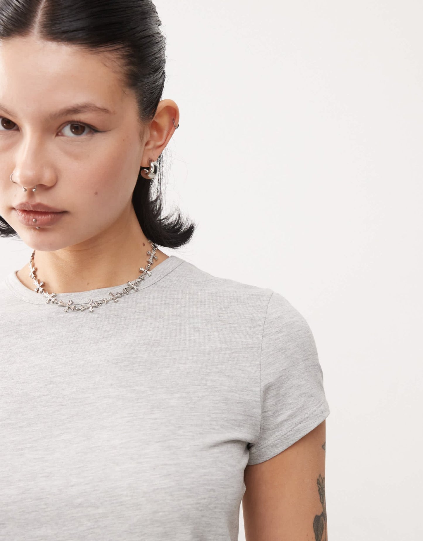 COLLUSION baby tee in grey marl - ASOS Sample Sale EU Store