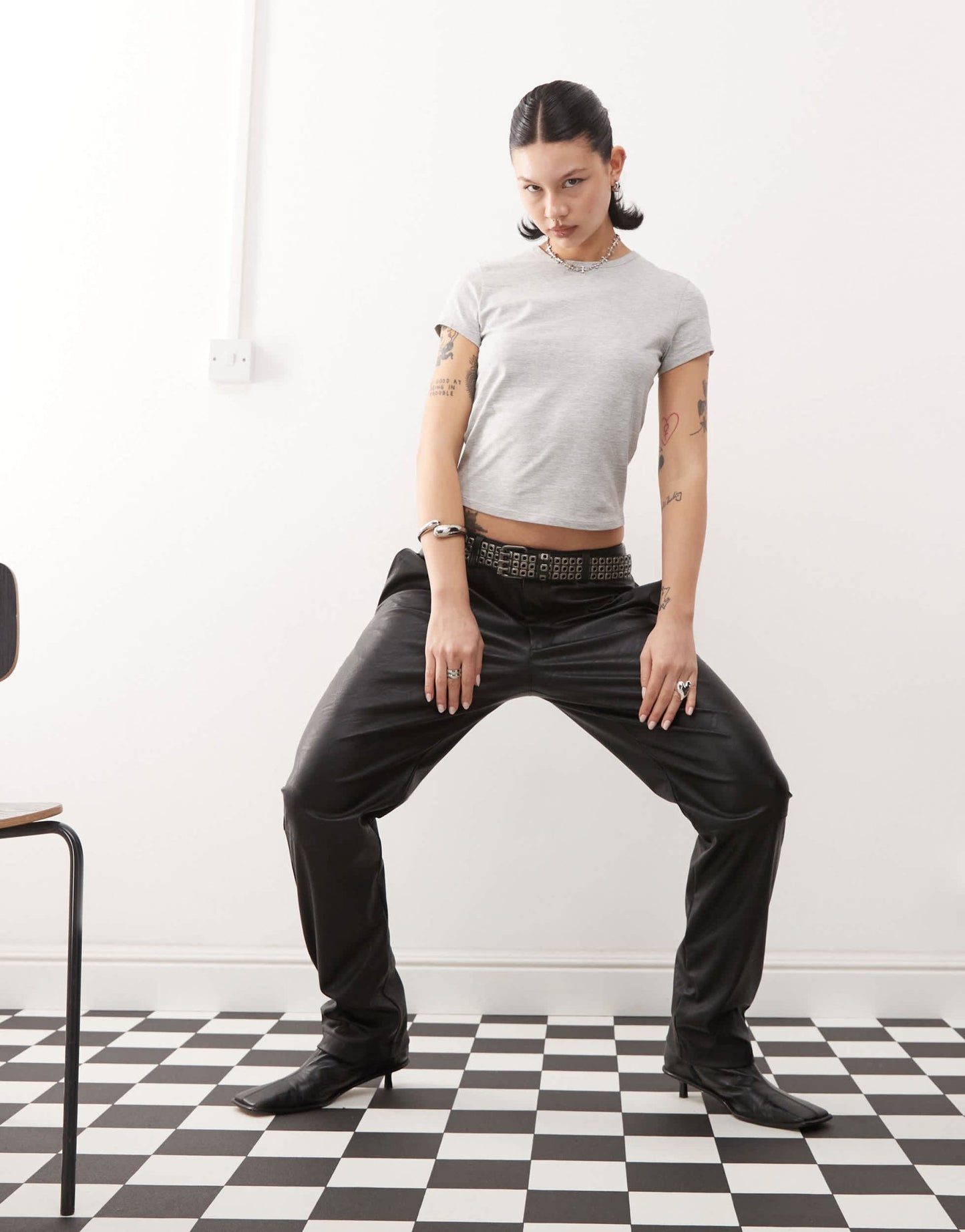 COLLUSION baby tee in grey marl - ASOS Sample Sale EU Store