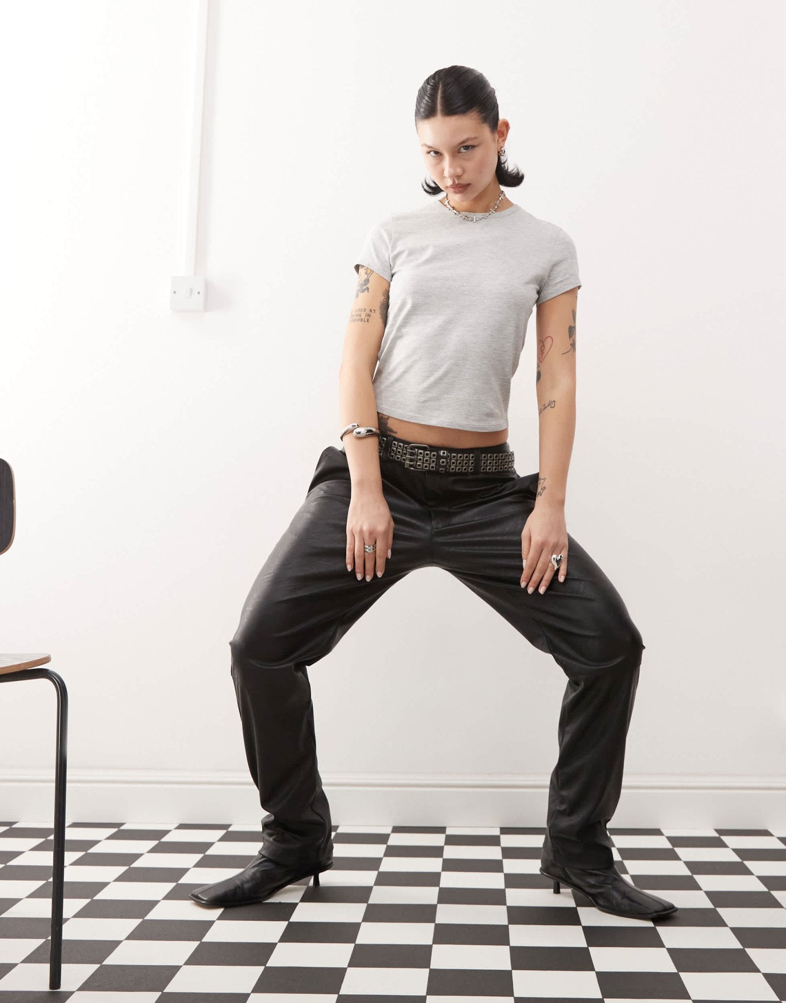 COLLUSION baby tee in grey marl - ASOS Sample Sale EU Store