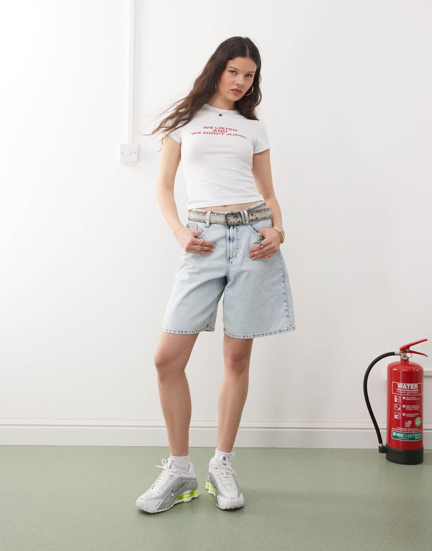 COLLUSION baby tee in white with listen don't judge graphic - ASOS Sample Sale EU Store