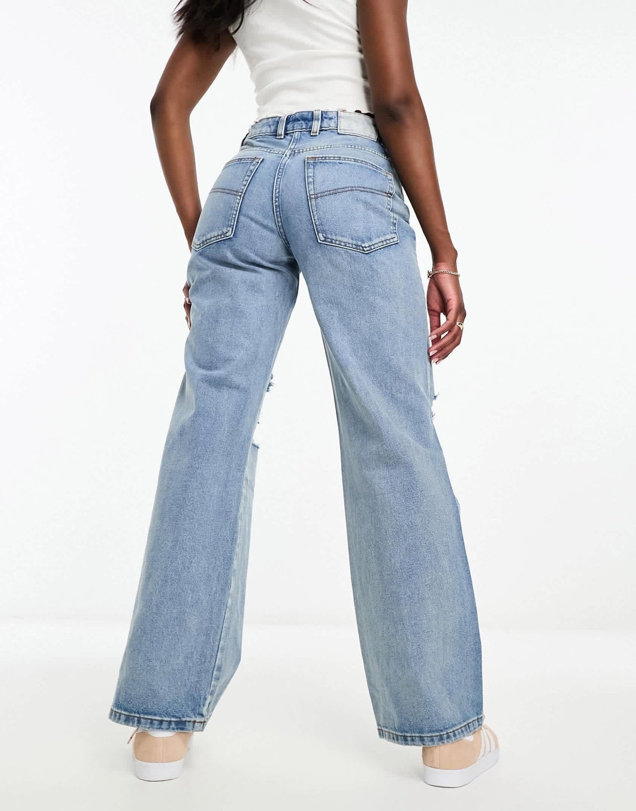 COLLUSION baggy ripped dad jeans in light blue - MBLUE - ASOS Sample Sale EU Store