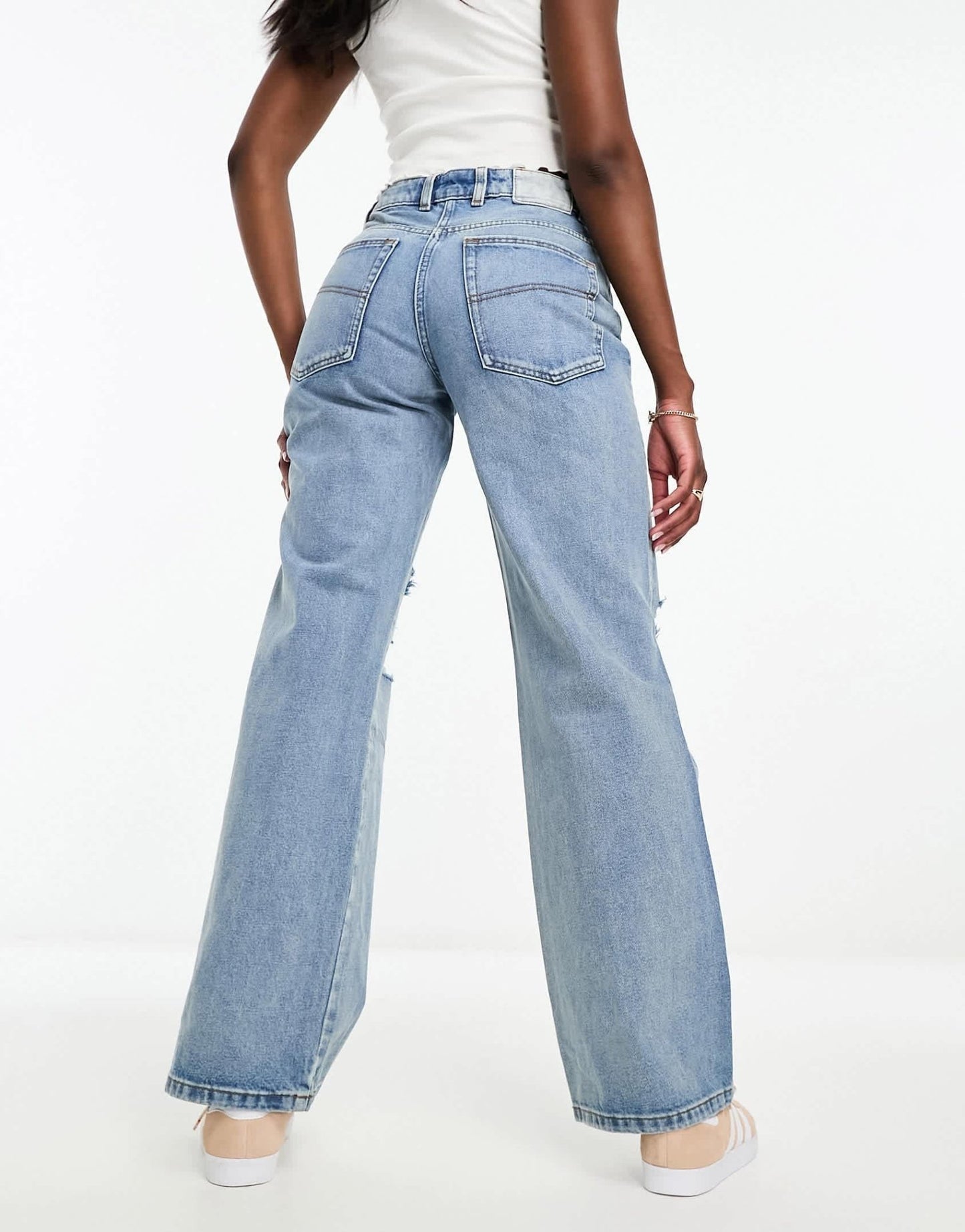 COLLUSION baggy ripped dad jeans in light blue - MBLUE - ASOS Sample Sale EU Store