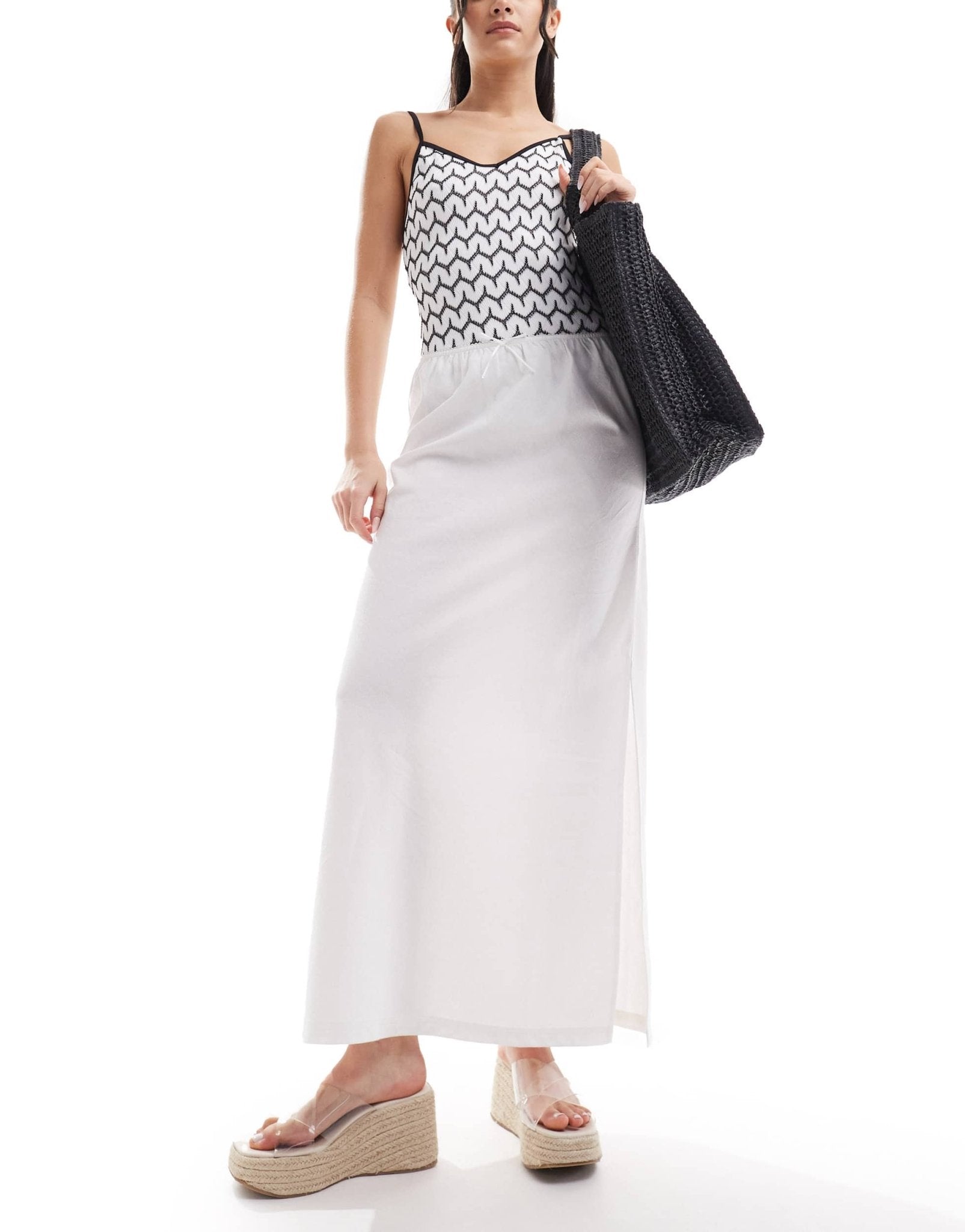 COLLUSION beach woven maxi skirt with bow in white - WHITE - ASOS Sample Sale EU Store