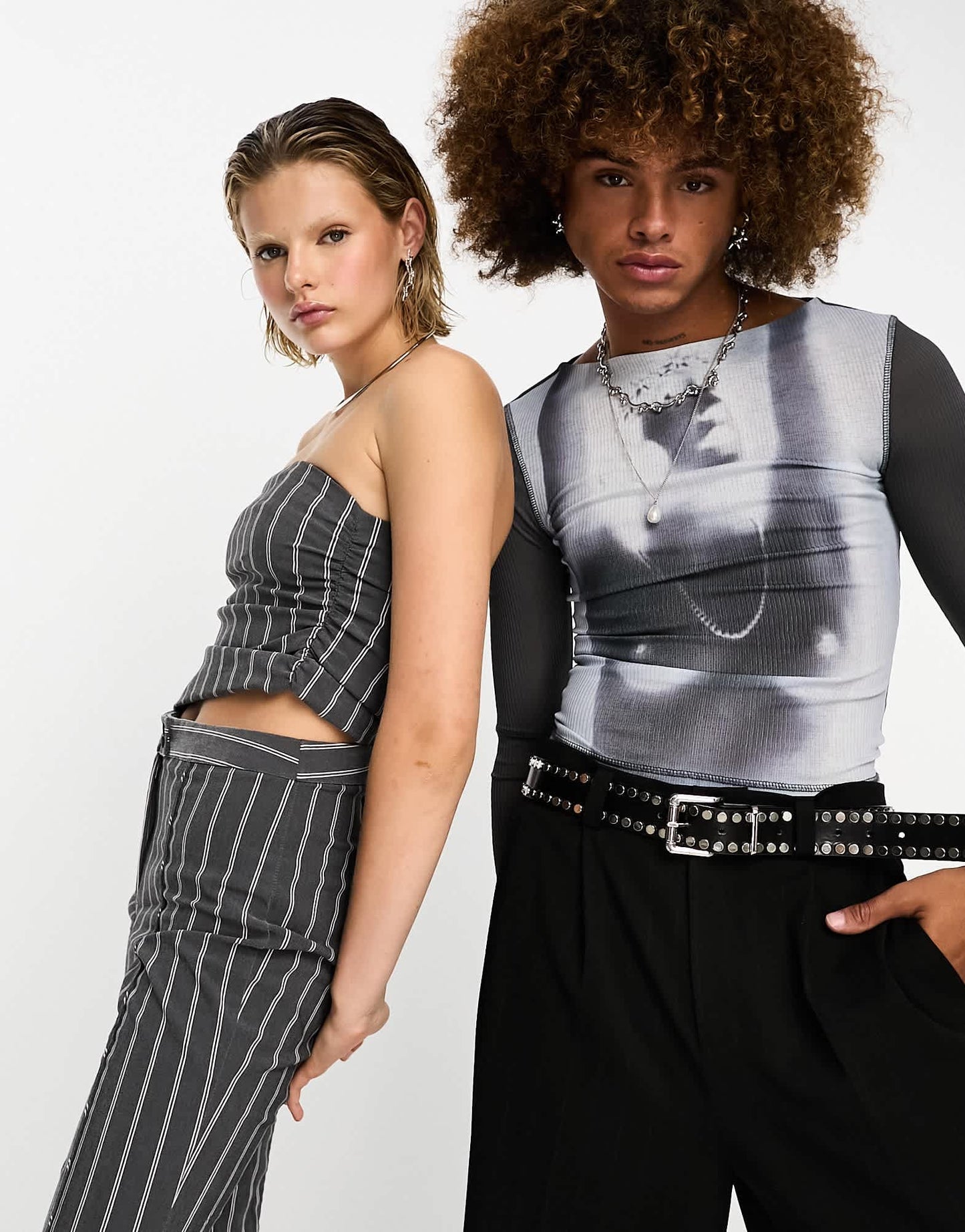 COLLUSION bengaline bandeau top co - ord in pinstripe - ASOS Sample Sale EU Store