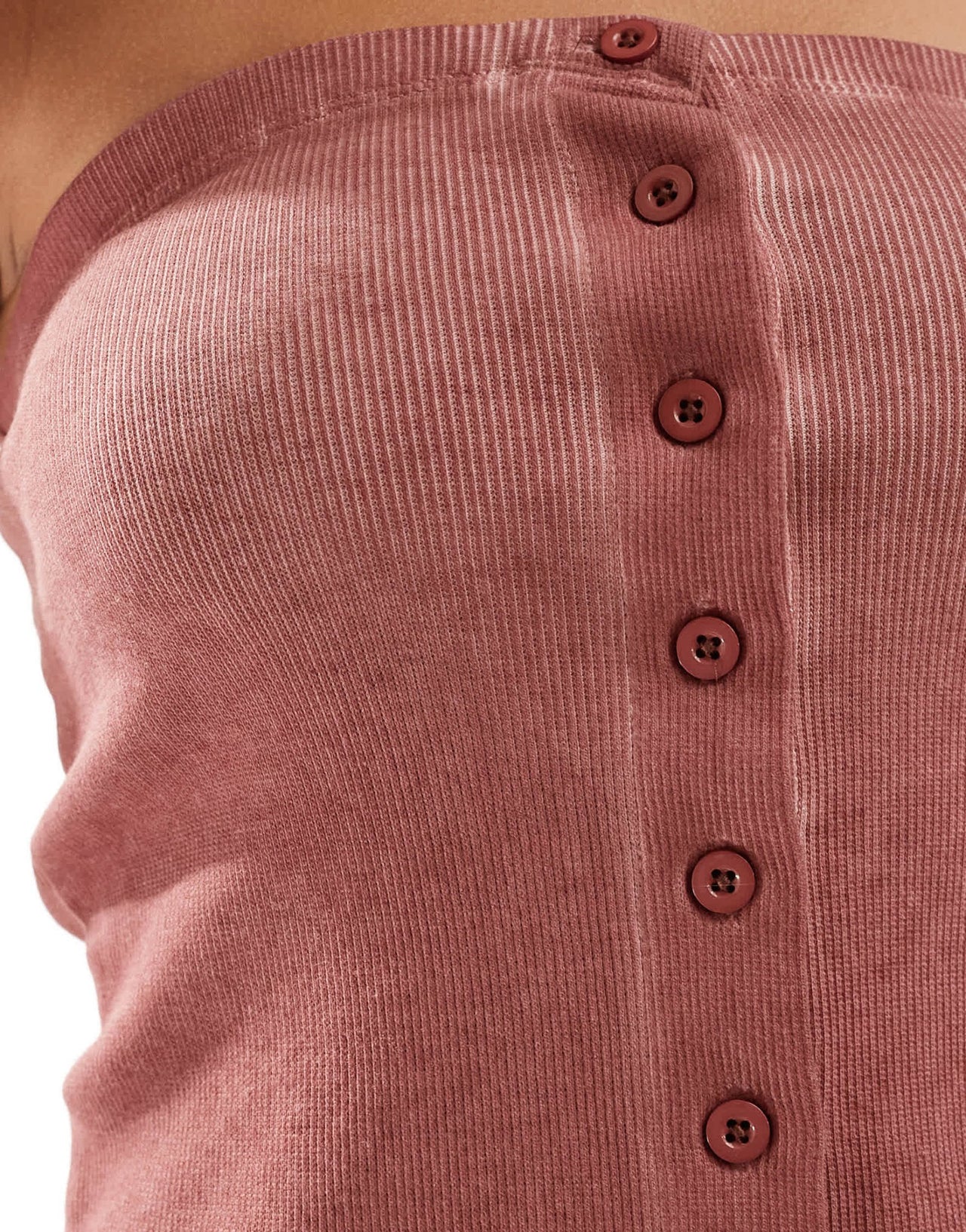 COLLUSION button trim washed bandeau in red - ASOS Sample Sale EU Store
