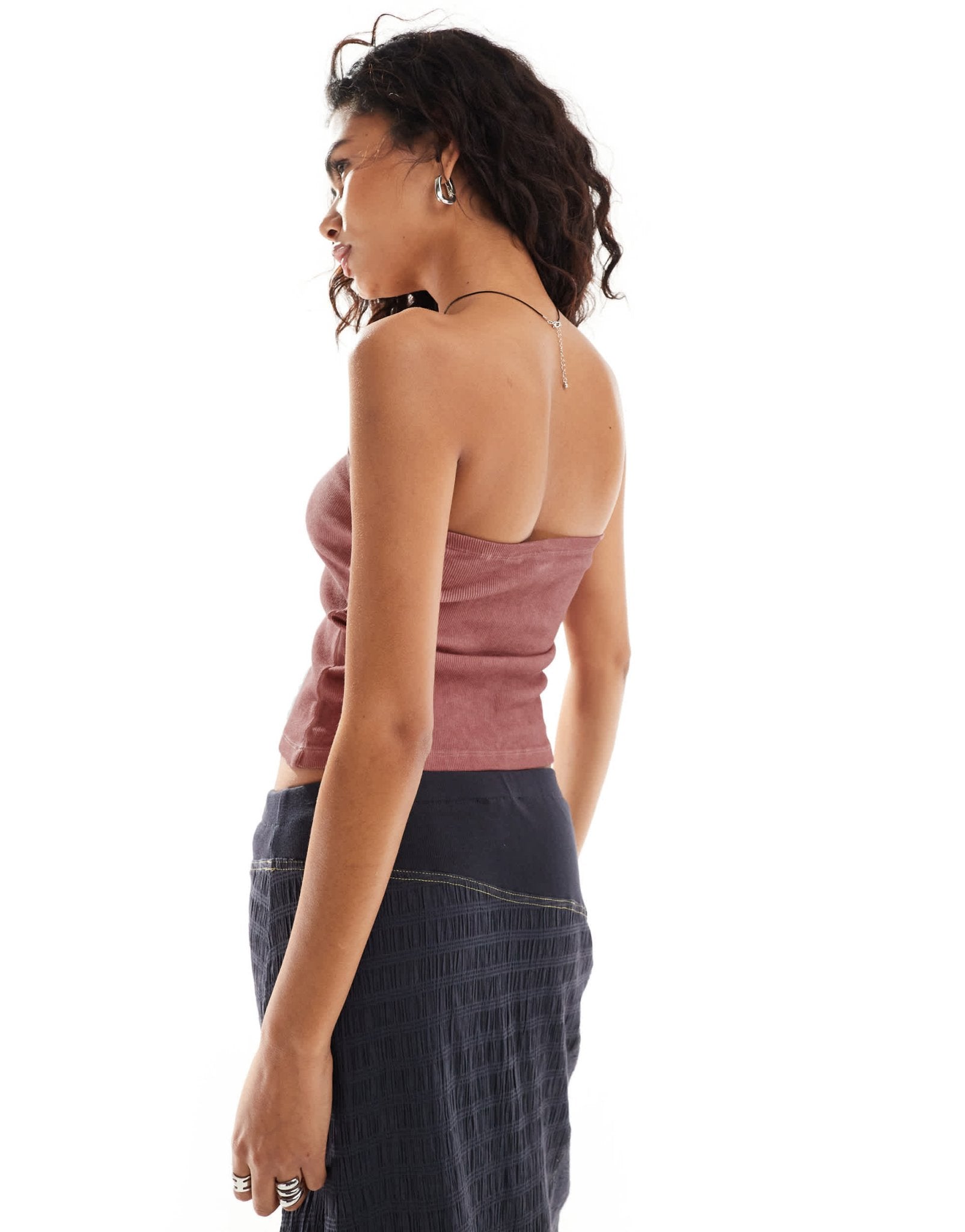 COLLUSION button trim washed bandeau in red - ASOS Sample Sale EU Store
