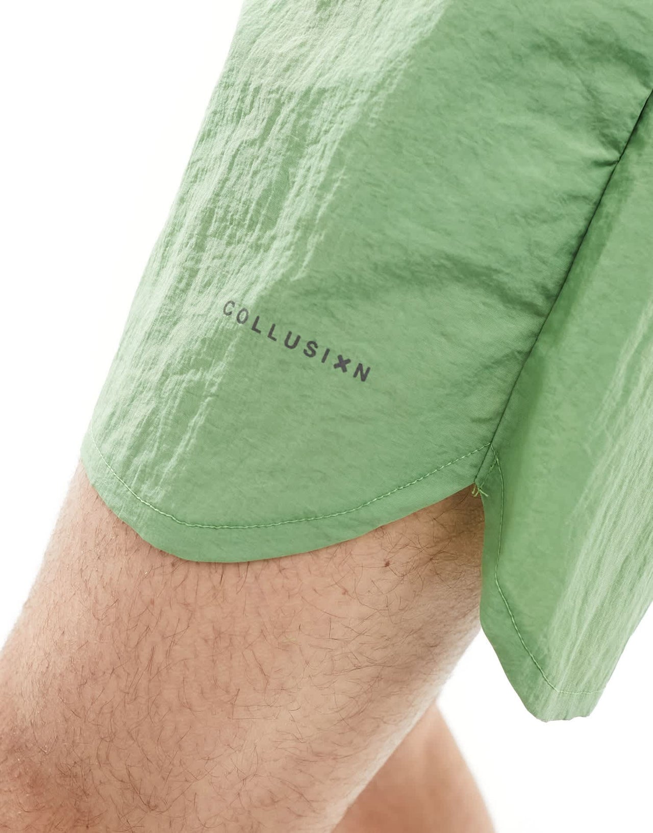 COLLUSION crinkle nylon runner short in green - ASOS Sample Sale EU Store