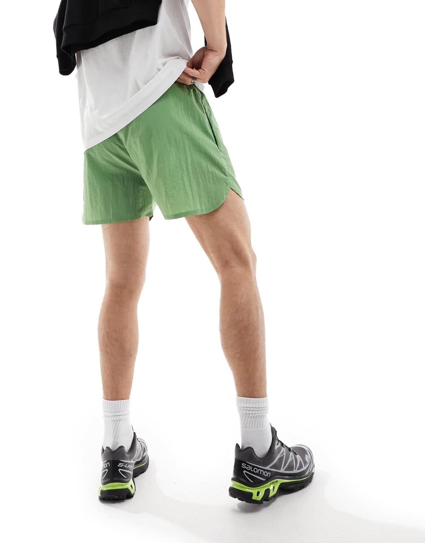 COLLUSION crinkle nylon runner short in green - ASOS Sample Sale EU Store
