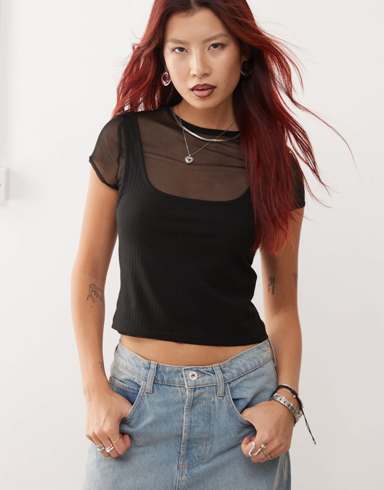 COLLUSION double layer baby tee in black - ASOS Sample Sale EU Store