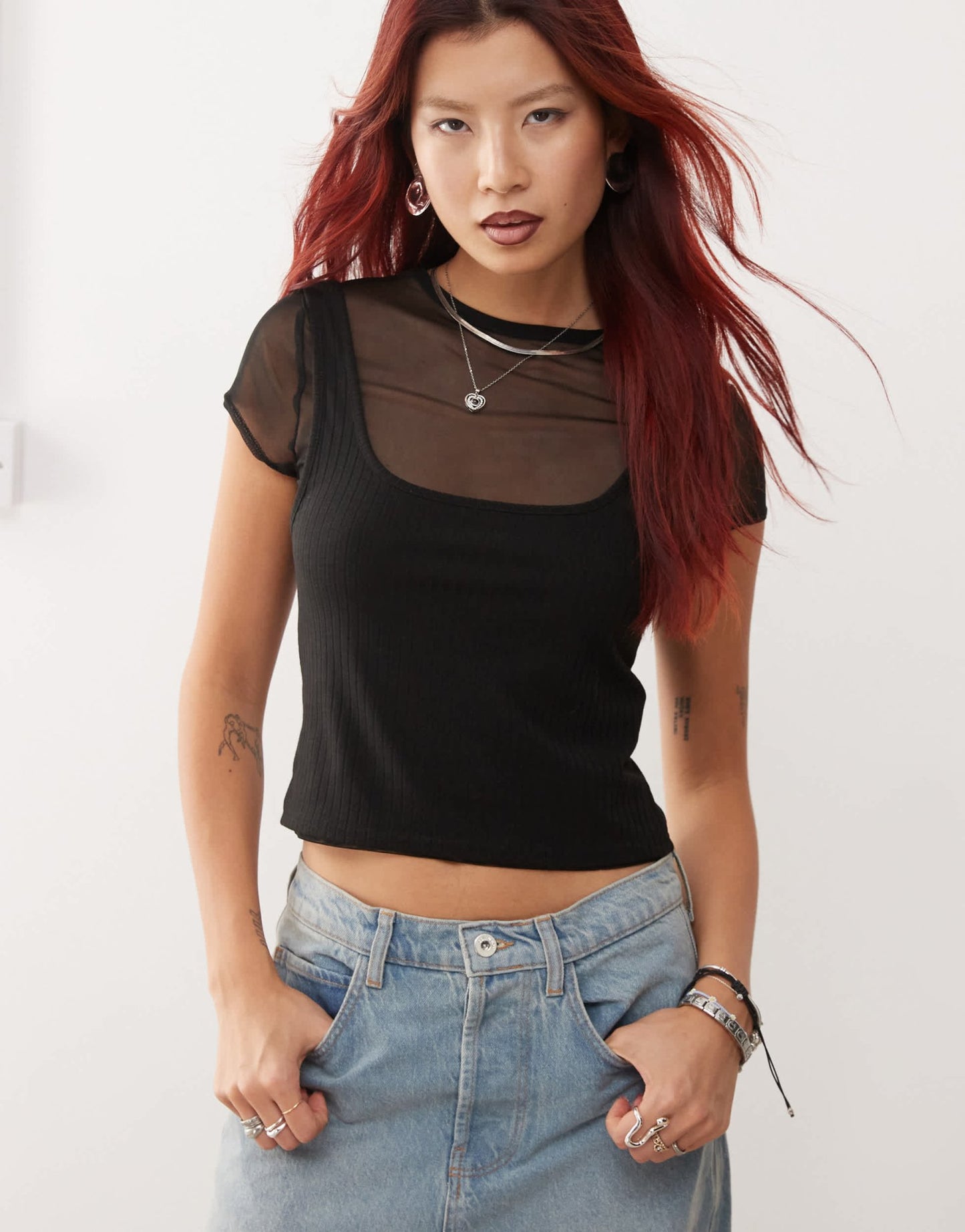 COLLUSION double layer baby tee in black - ASOS Sample Sale EU Store