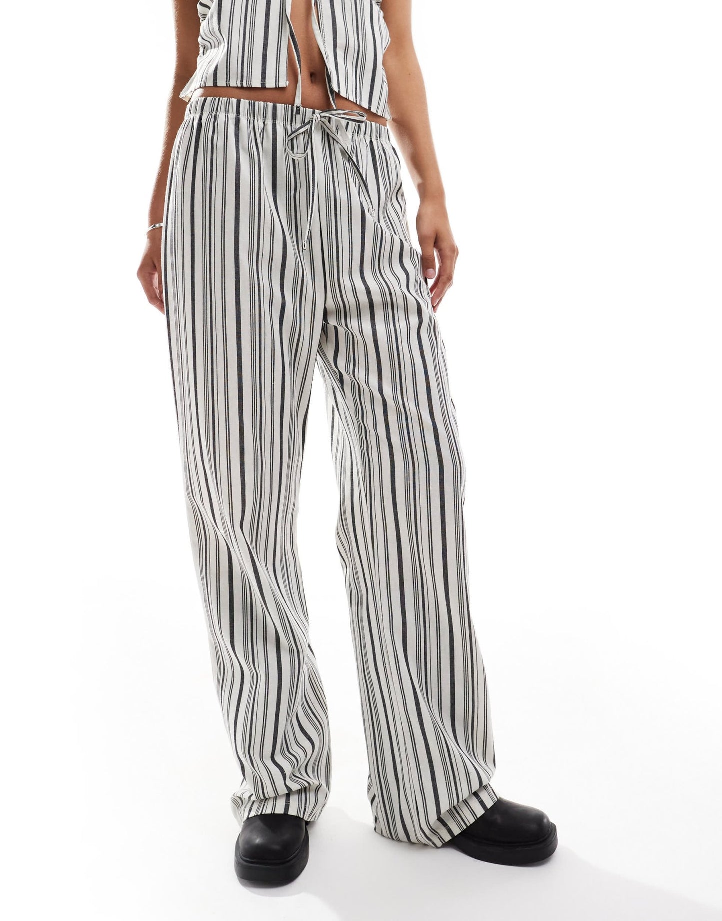 COLLUSION elastic waist woven look trouser in stripe co - ord - MULTI - ASOS Sample Sale EU Store