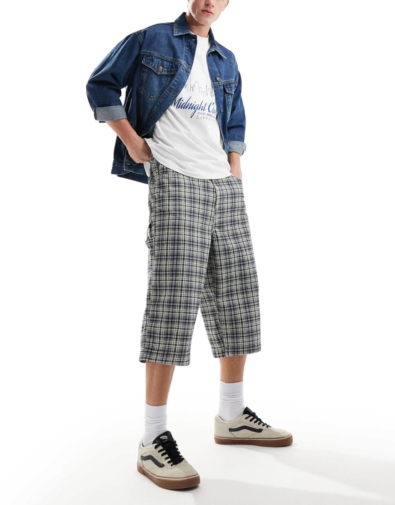 COLLUSION festival skate jeans in washed check - ASOS Sample Sale EU Store