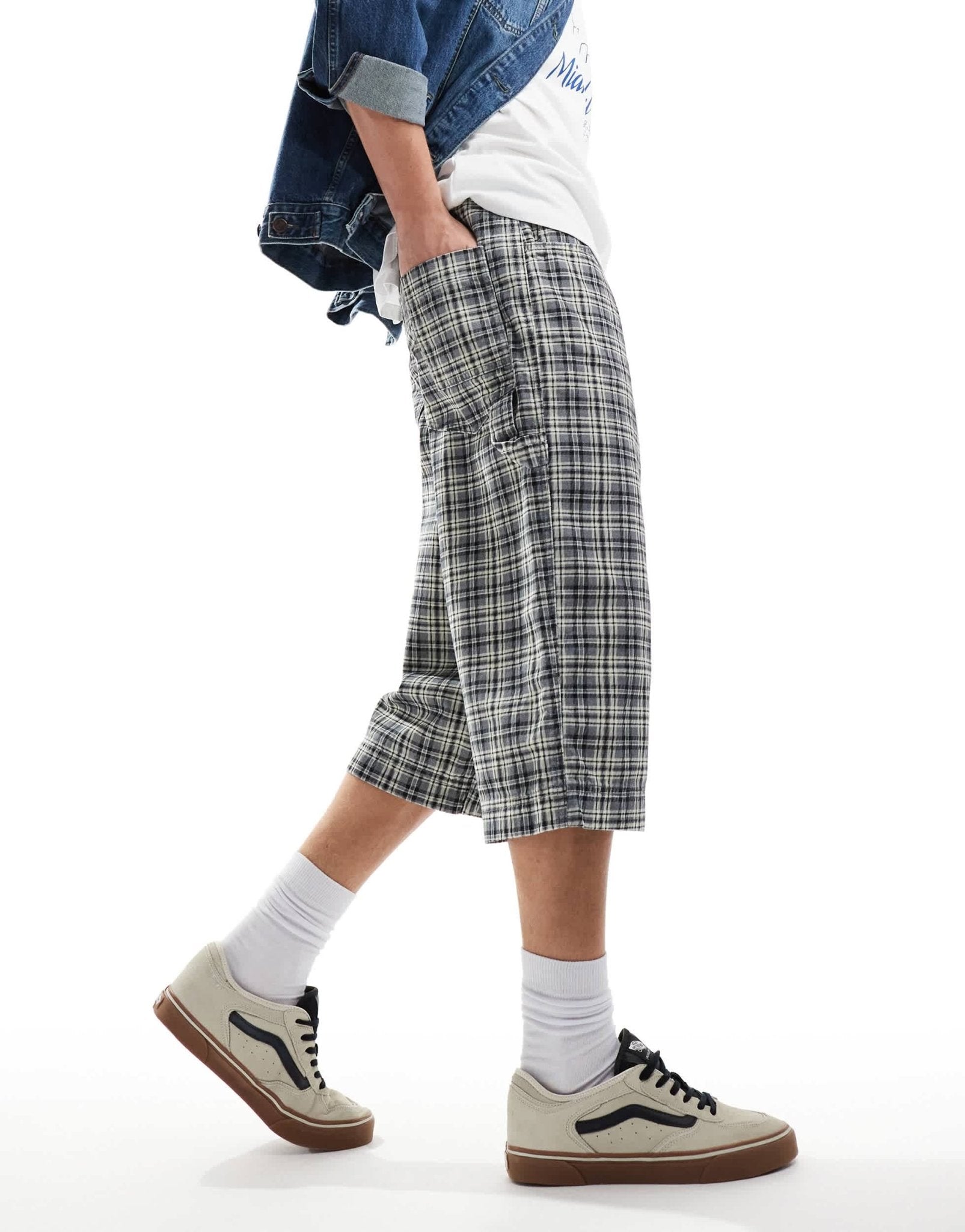 COLLUSION festival skate jeans in washed check - ASOS Sample Sale EU Store