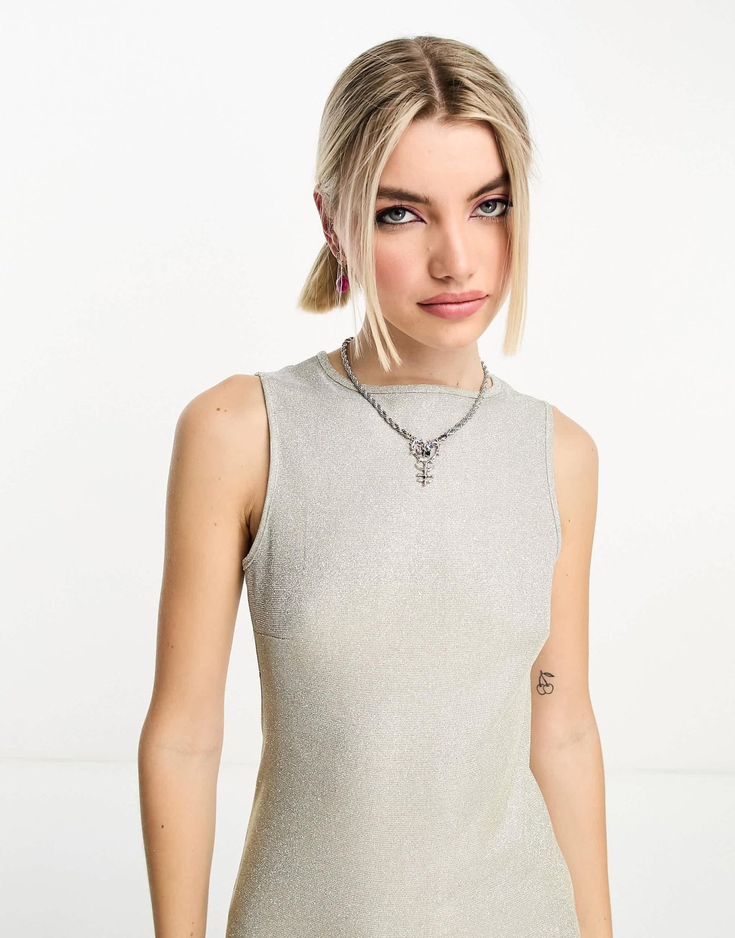 COLLUSION glitter vest mini dress in silver - ASOS Sample Sale EU Store
