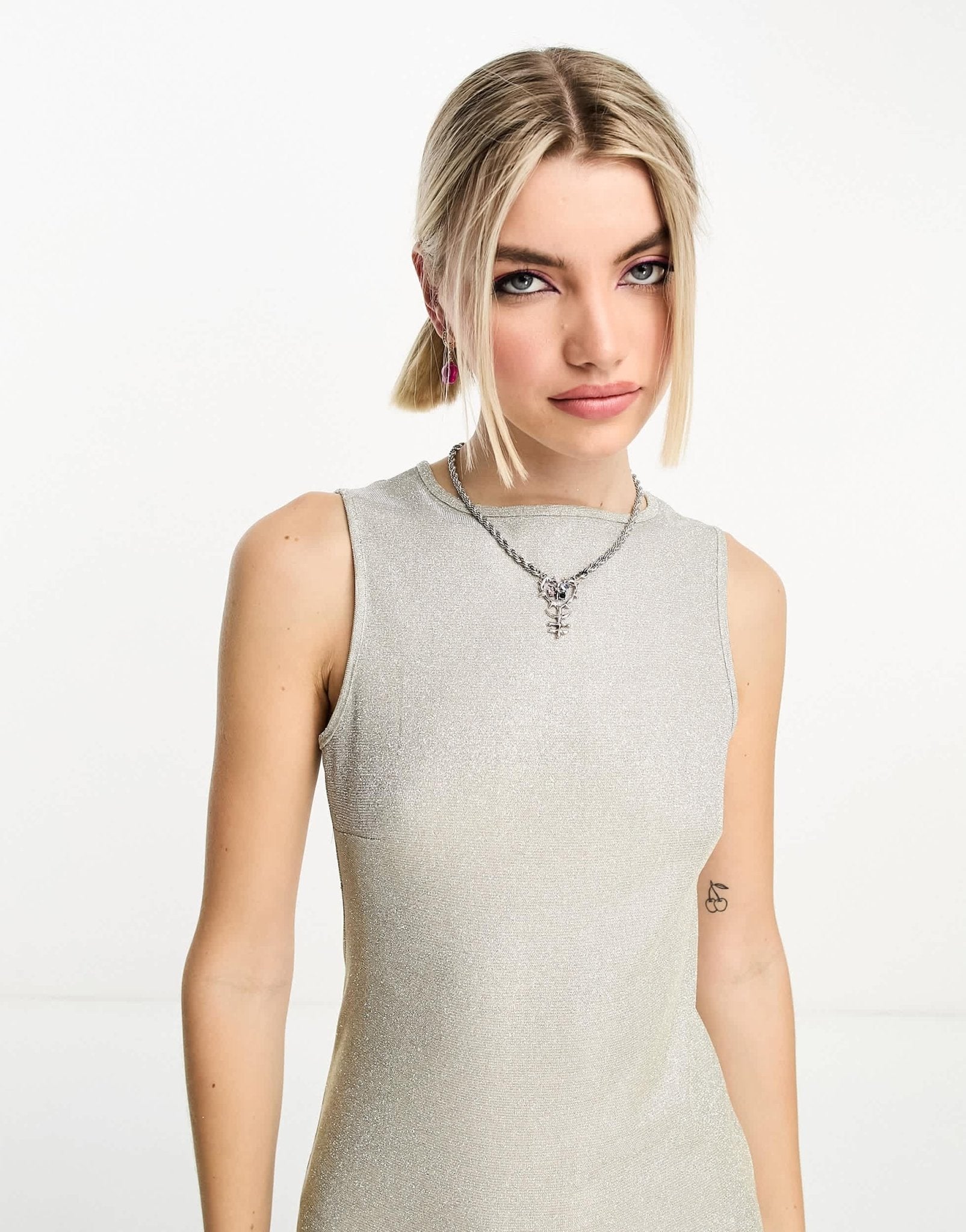 COLLUSION glitter vest mini dress in silver - ASOS Sample Sale EU Store