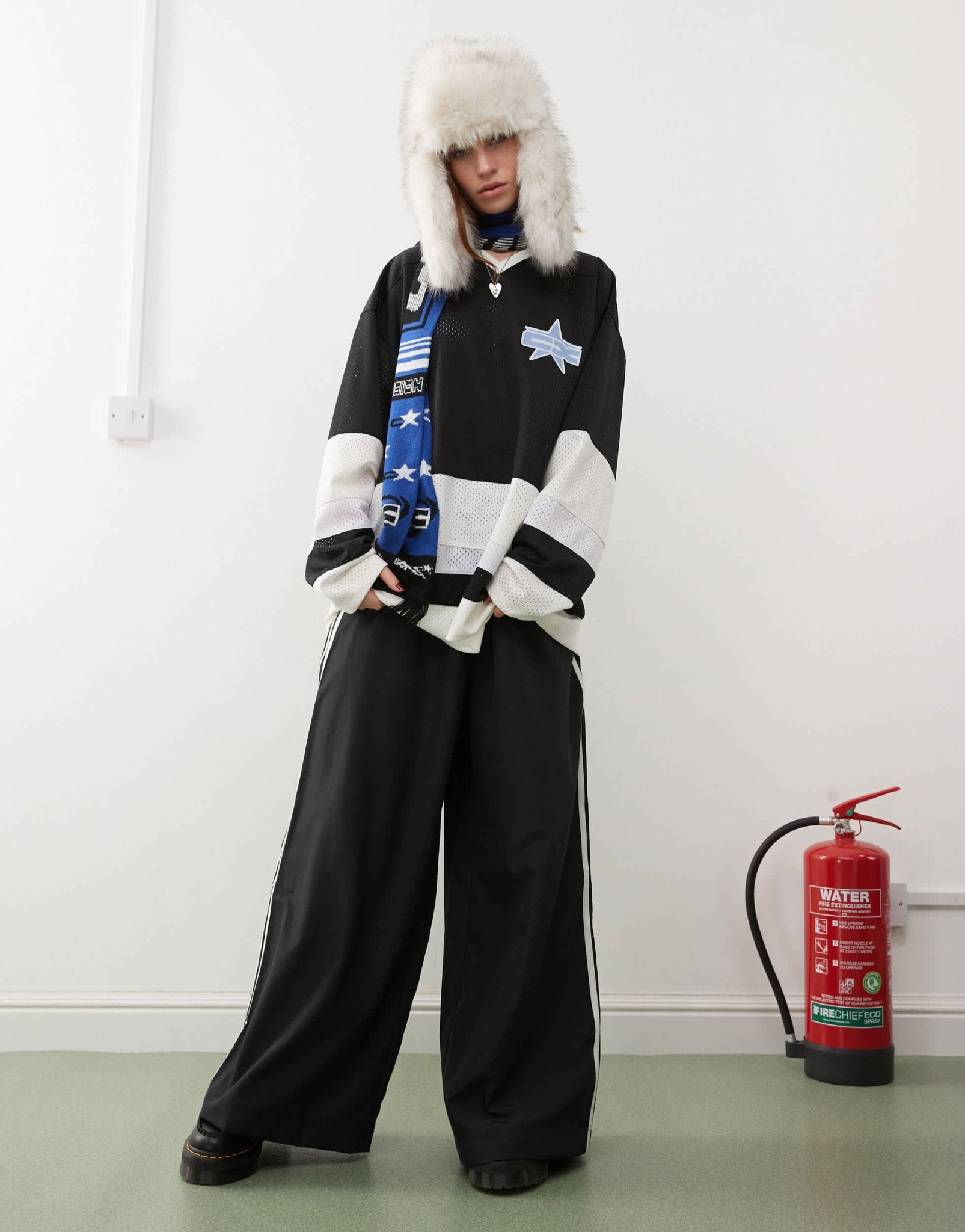 COLLUSION long sleeve oversized airtex sports top in multi - ASOS Sample Sale EU Store