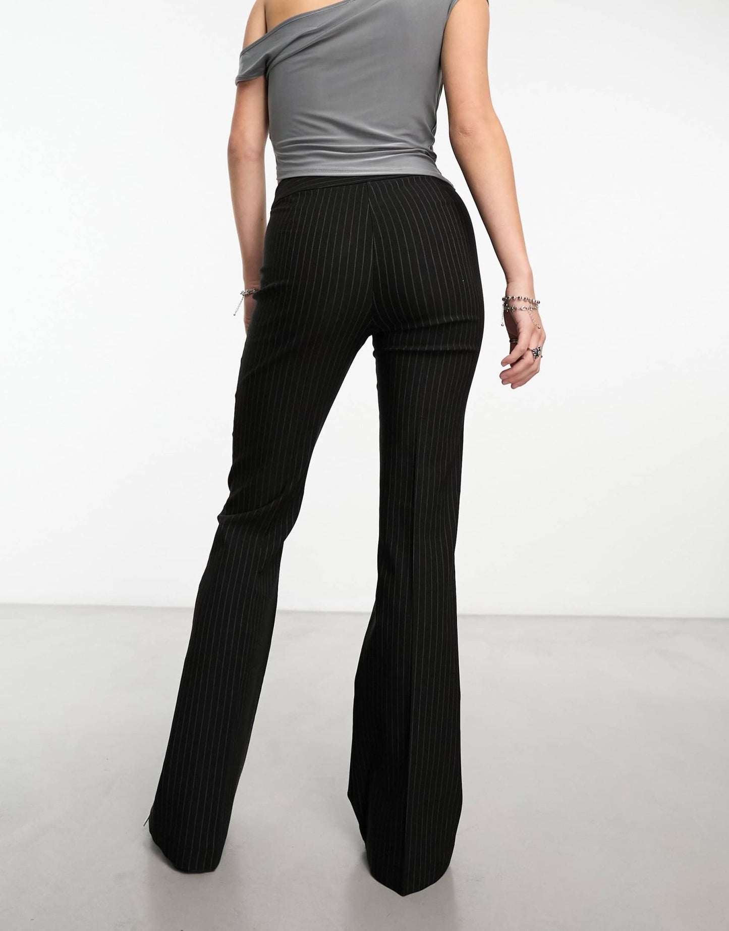 COLLUSION mid rise extreme flare trouser in pinstripe - ASOS Sample Sale EU Store