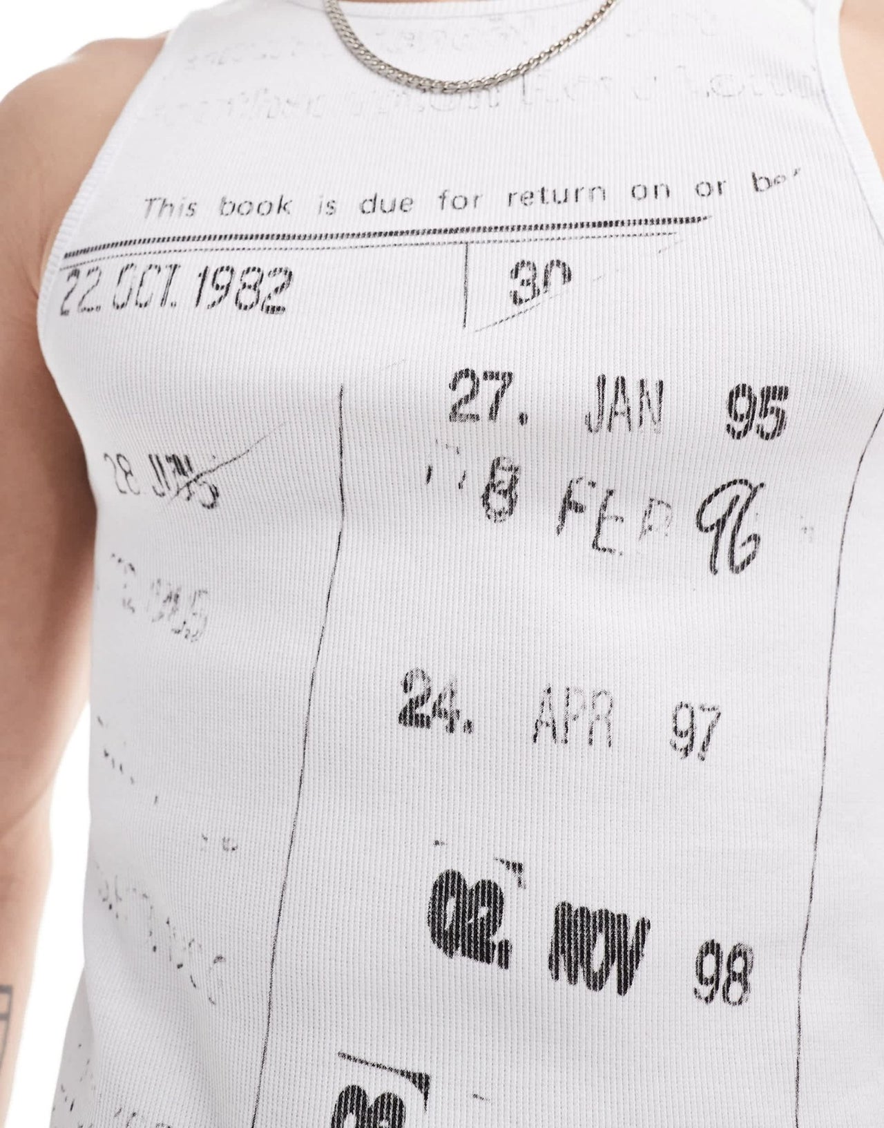 COLLUSION Muscle festival vest with vintage print in white - ASOS Sample Sale EU Store