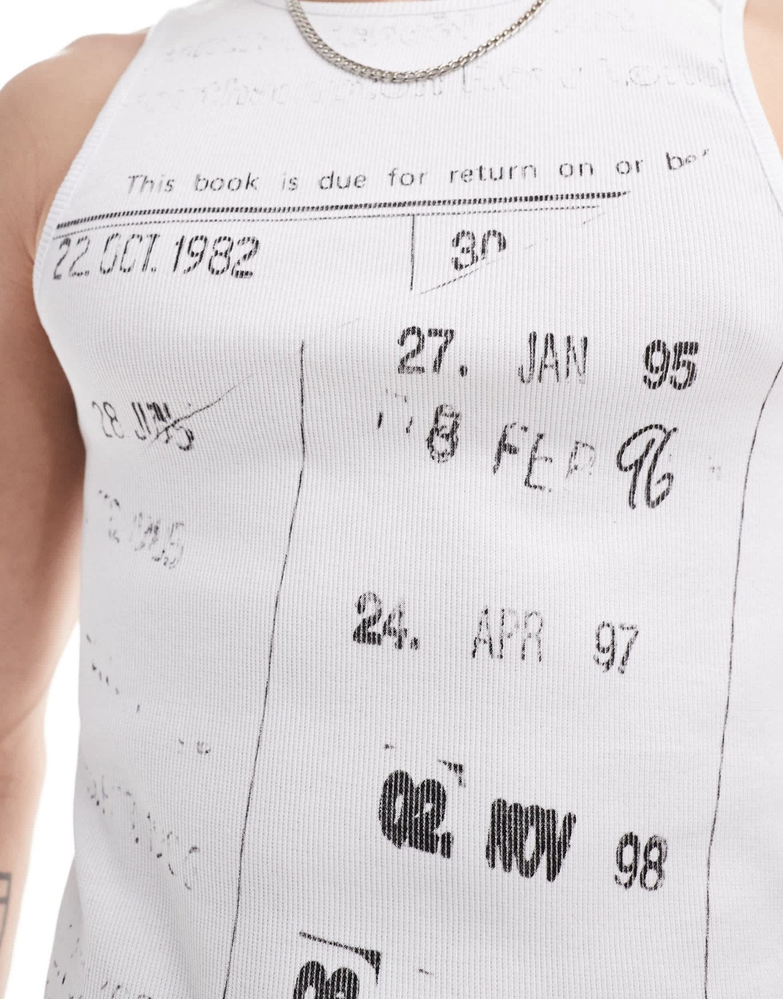 COLLUSION Muscle festival vest with vintage print in white - ASOS Sample Sale EU Store