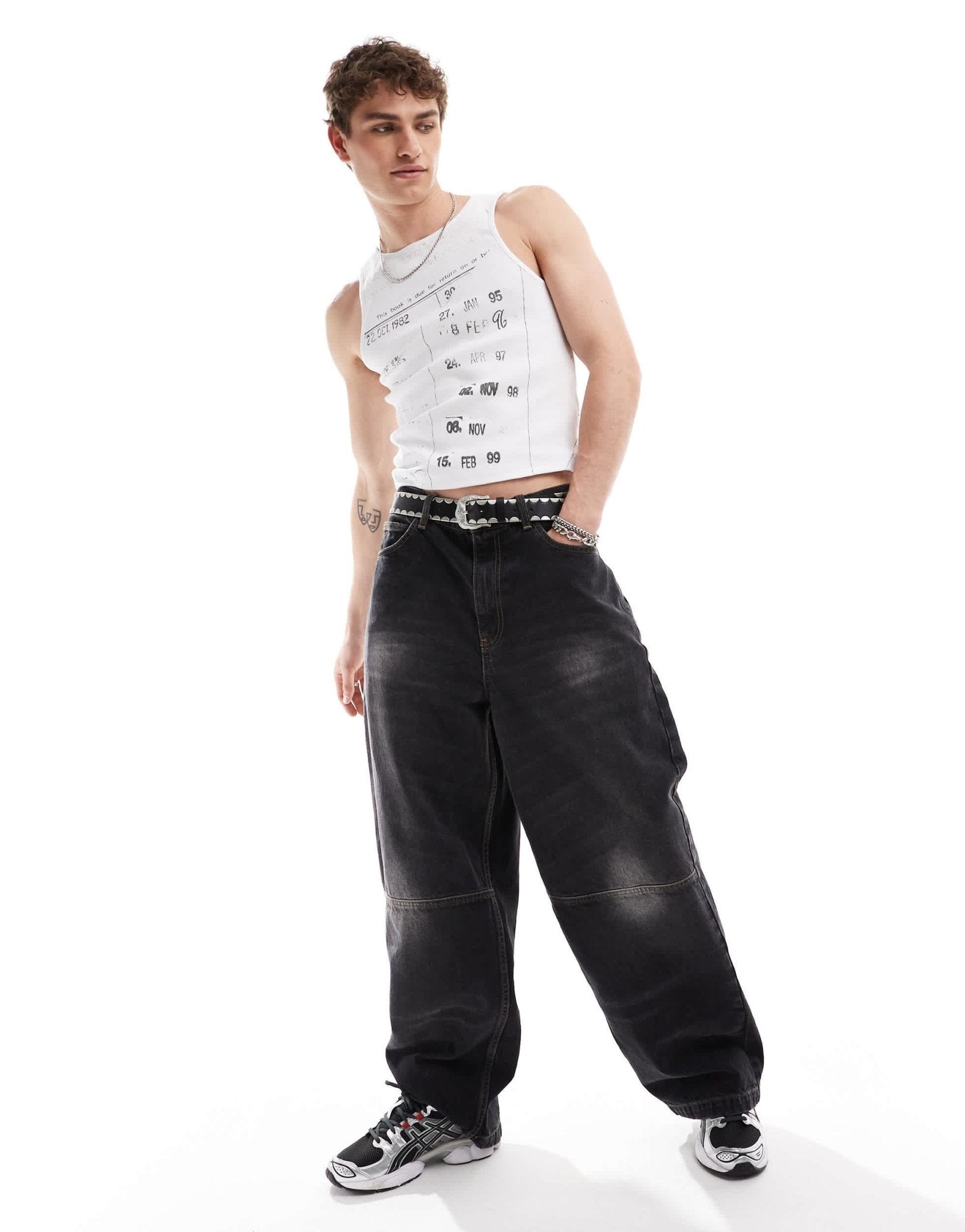 COLLUSION Muscle festival vest with vintage print in white - ASOS Sample Sale EU Store