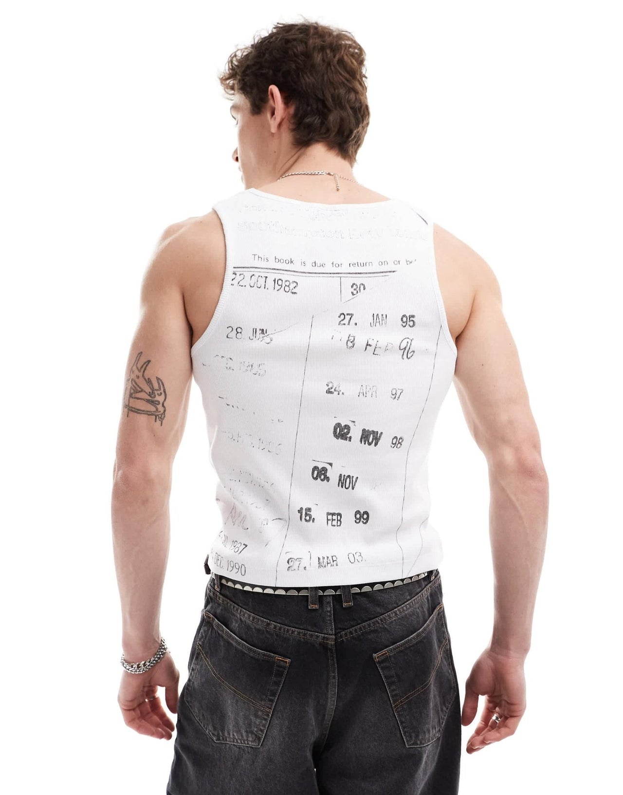 COLLUSION Muscle festival vest with vintage print in white - ASOS Sample Sale EU Store