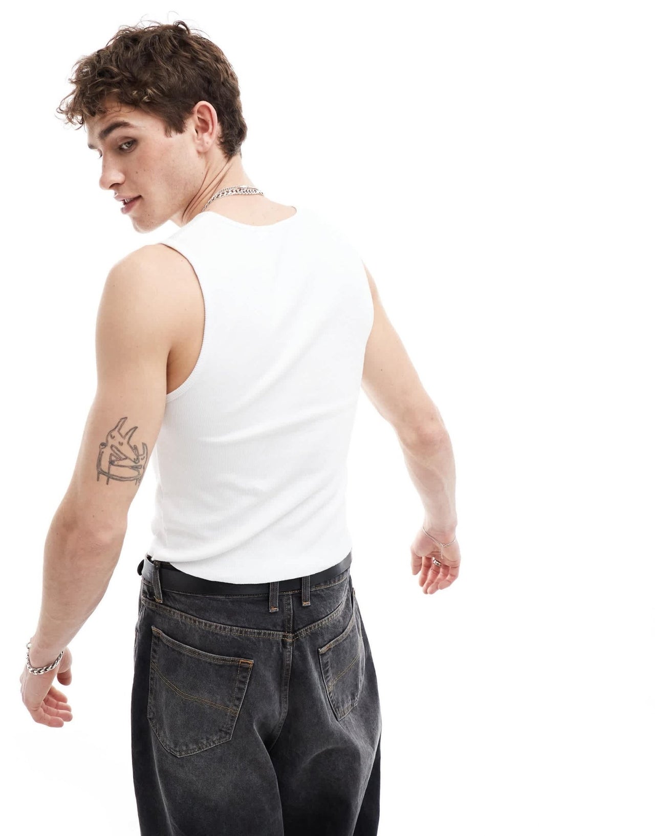 COLLUSION notch neck vest in white - ASOS Sample Sale EU Store