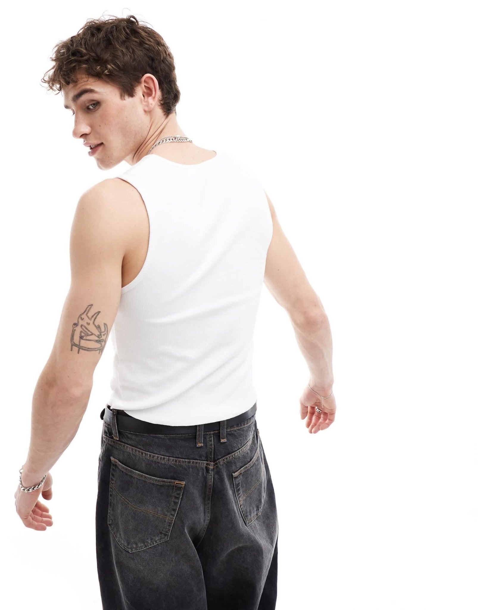 COLLUSION notch neck vest in white - ASOS Sample Sale EU Store