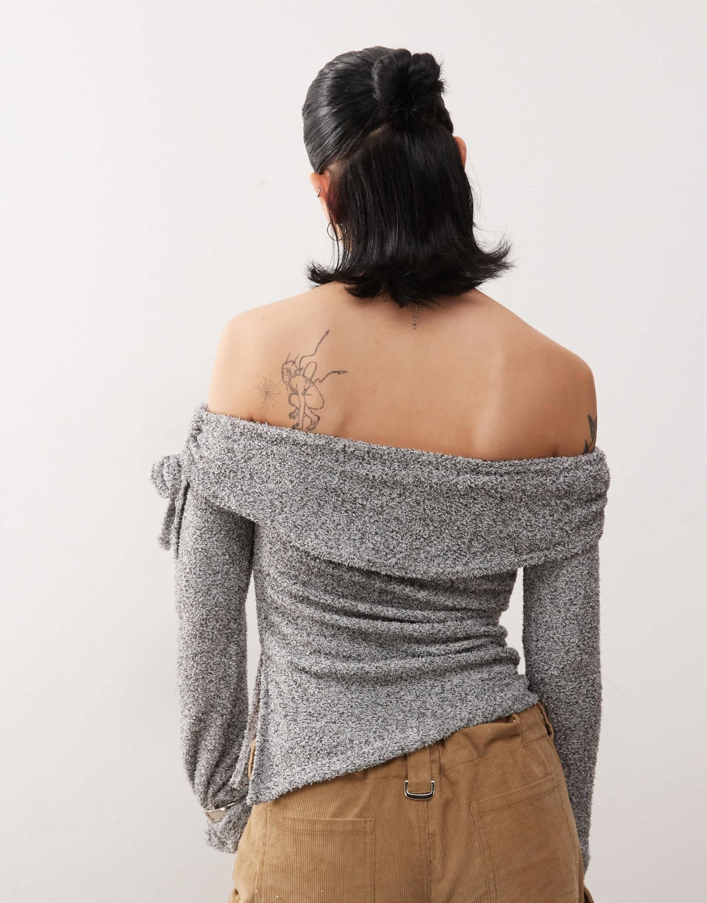 COLLUSION off the shoulder tie side long sleeve top - ASOS Sample Sale EU Store