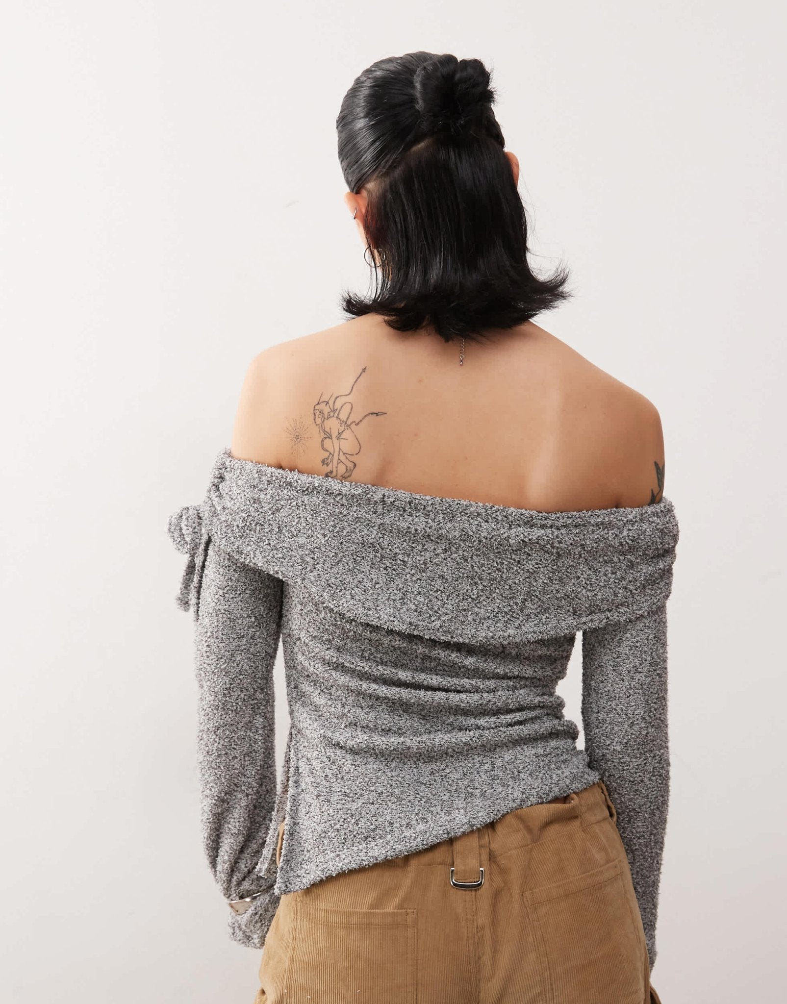 COLLUSION off the shoulder tie side long sleeve top - ASOS Sample Sale EU Store