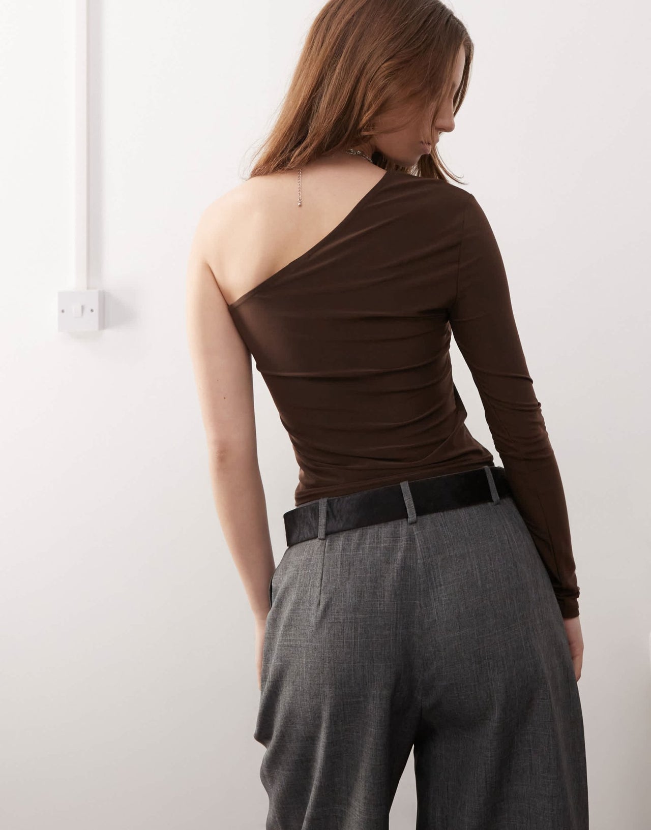 COLLUSION one shoulder top in brown - ASOS Sample Sale EU Store