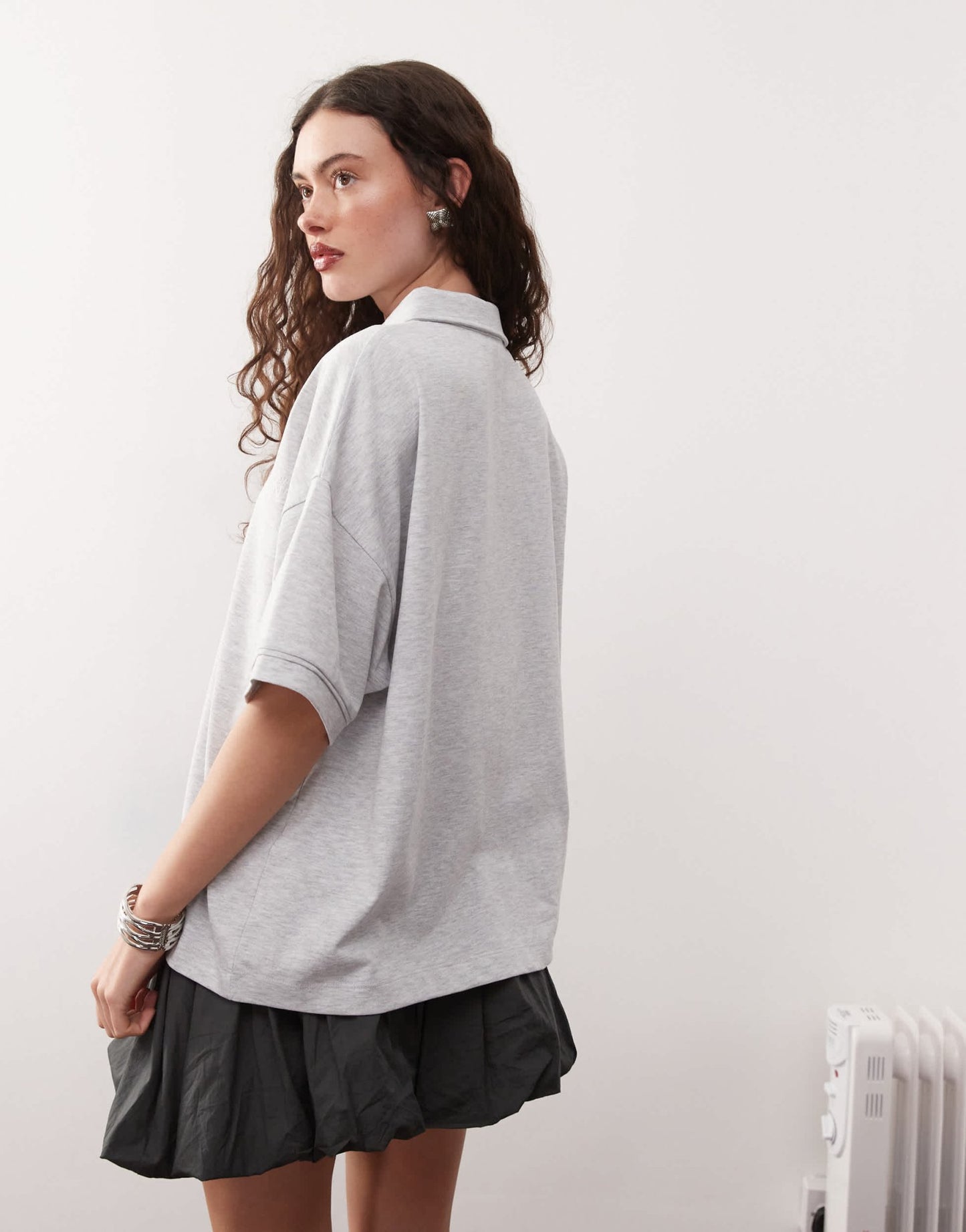 COLLUSION oversized polo in grey marl - ASOS Sample Sale EU Store