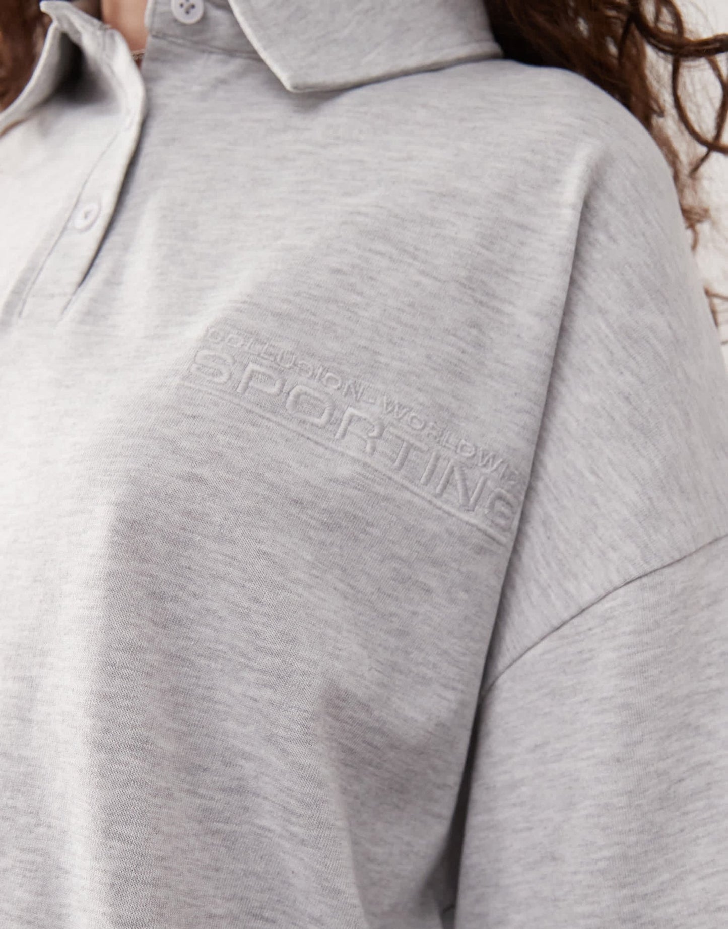 COLLUSION oversized polo in grey marl - ASOS Sample Sale EU Store